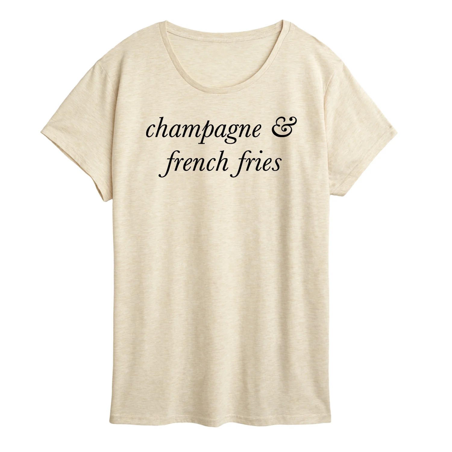 Instant Message - Champagne and French Fries - Women's Short Sleeve Graphic T-Shirt - Image 2
