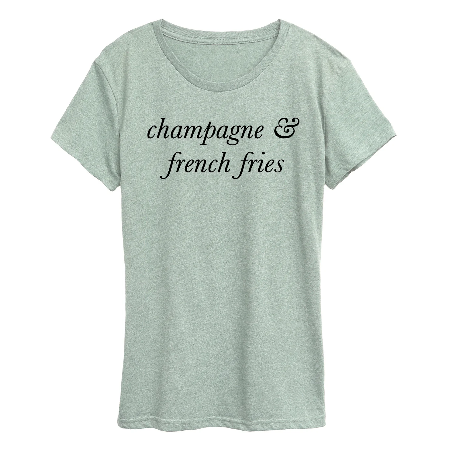 Instant Message - Champagne and French Fries - Women's Short Sleeve Graphic T-Shirt - Image 3