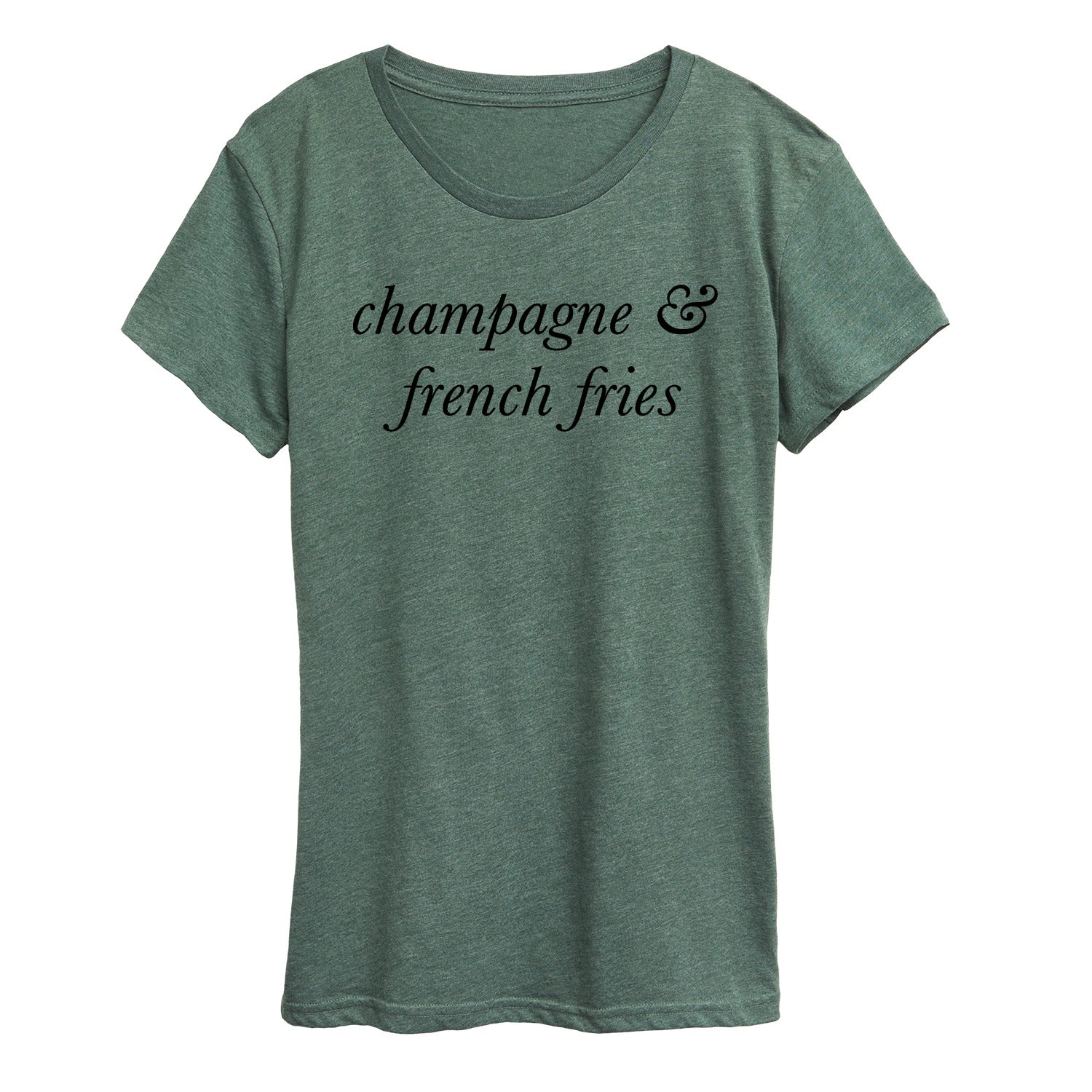 Instant Message - Champagne and French Fries - Women's Short Sleeve Graphic T-Shirt - Image 6