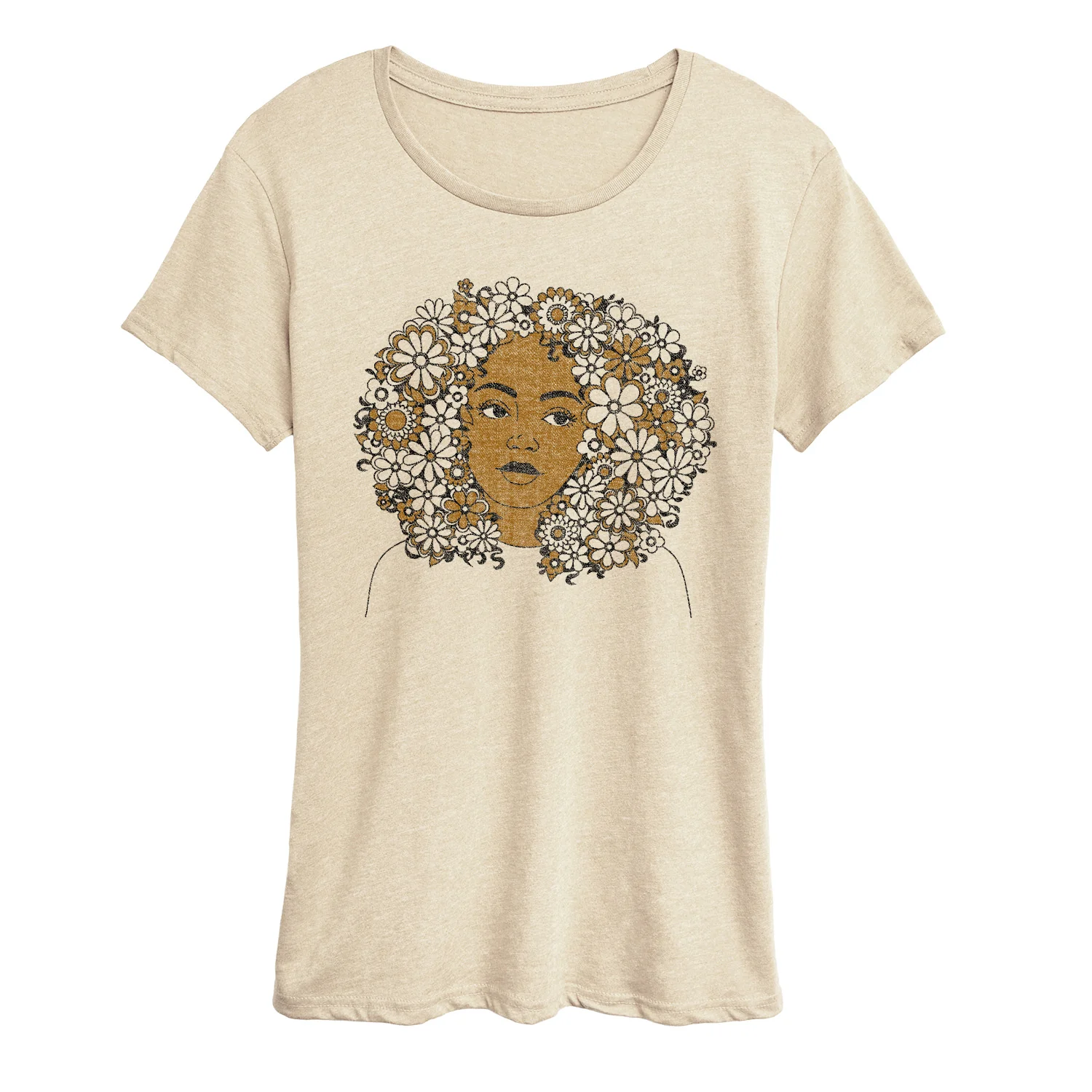 Instant Message - Floral Afro - Women's Short Sleeve Graphic T-Shirt