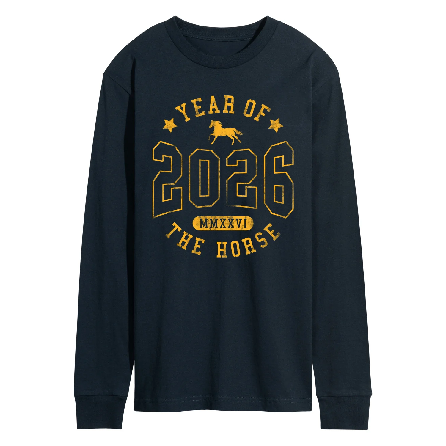 Instant Message - 2026 Year of the Horse - Men's Long Sleeve Graphic T-Shirt