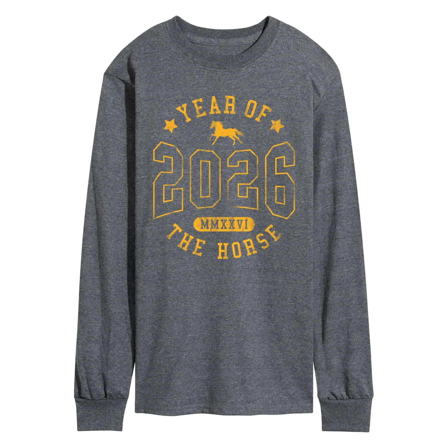 Instant Message - 2026 Year of the Horse - Men's Long Sleeve Graphic T-Shirt - Image 3