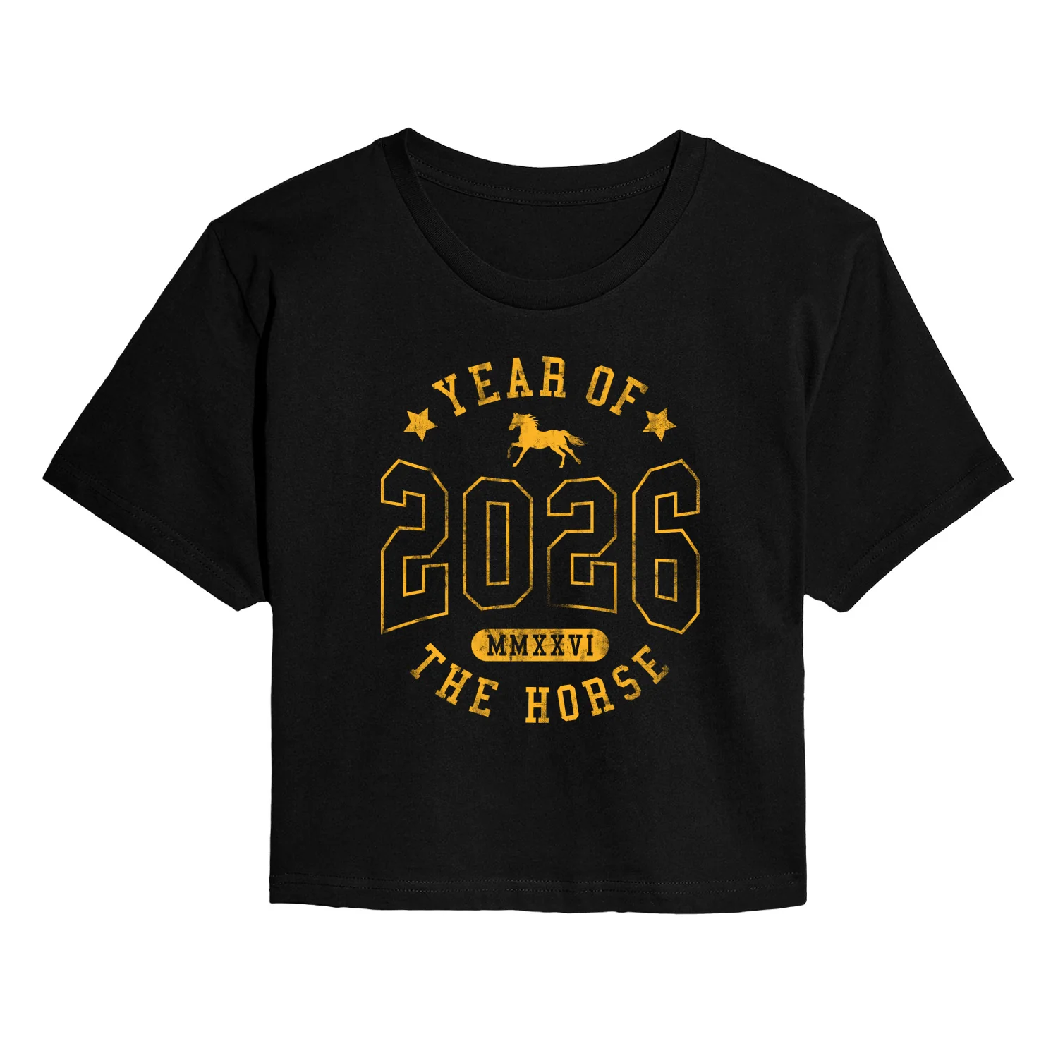 Instant Message - 2026 Year of the Horse - Juniors Cropped Graphic T-Shirt