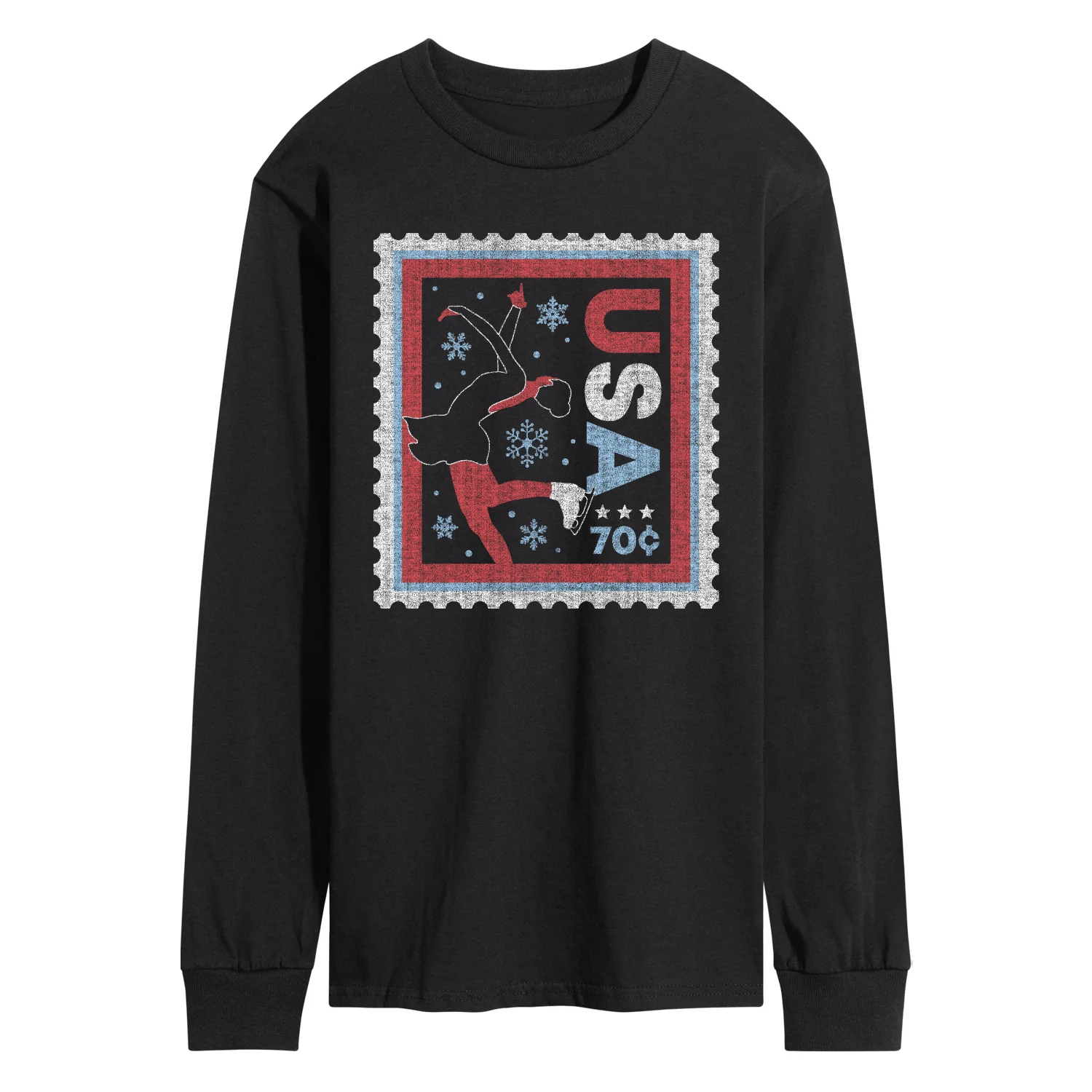 Instant Message - Figure Skater Stamp - Men's Long Sleeve Graphic T-Shirt