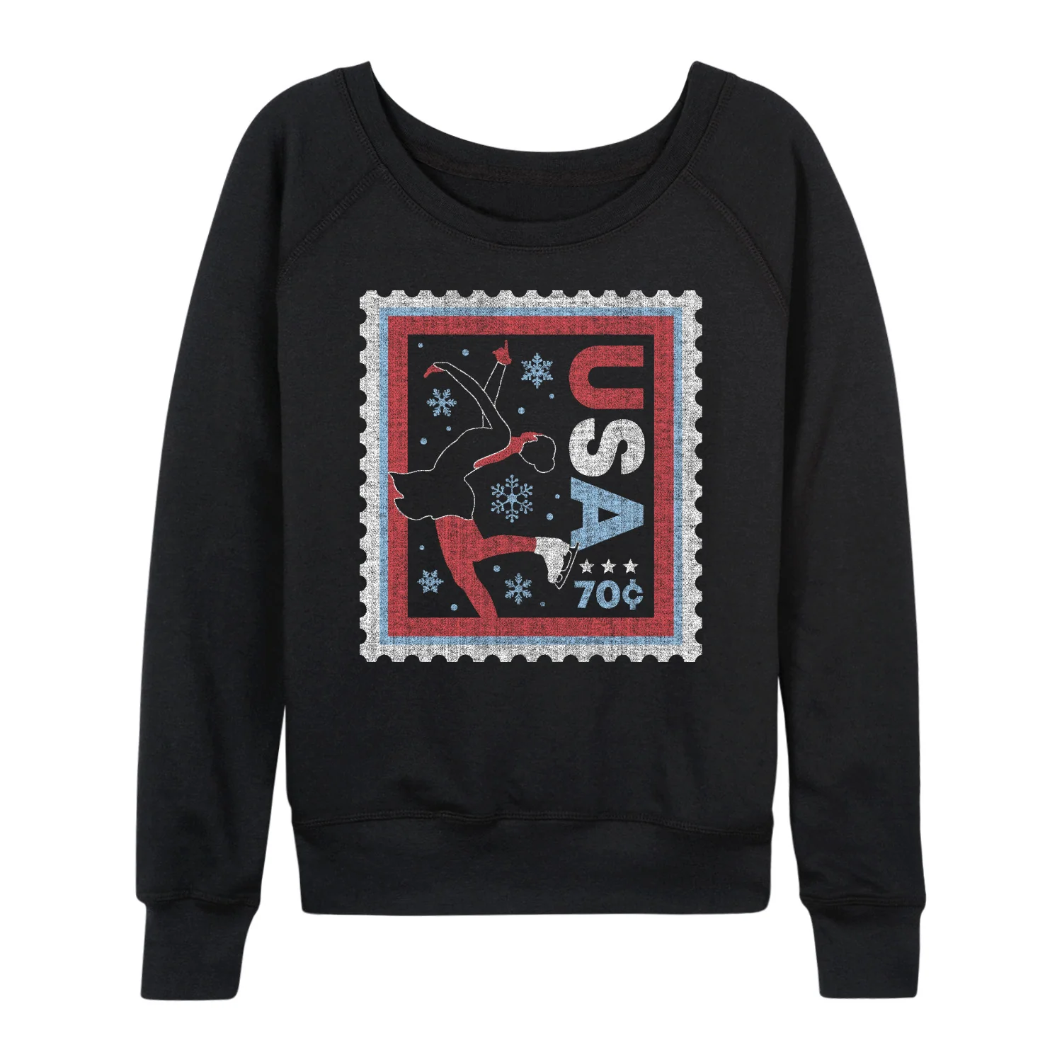 Instant Message - Figure Skater Stamp - Women's French Terry Long Sleeve Pullover - Image 2