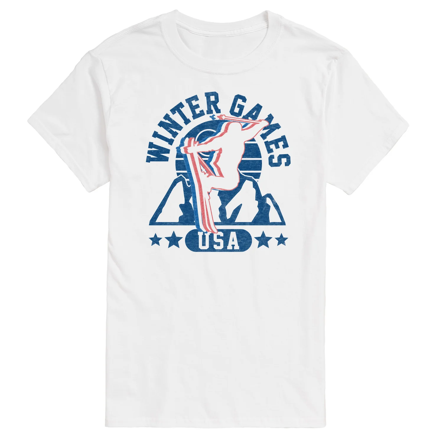 Instant Message - Winter Games Skiing - Men's Short Sleeve Graphic T-Shirt - Image 3