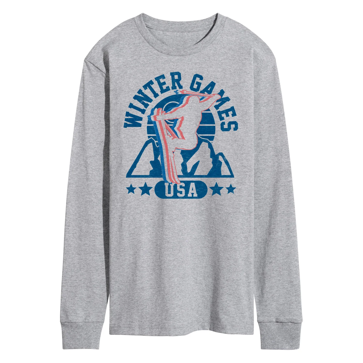 Instant Message - Winter Games Skiing - Men's Long Sleeve Graphic T-Shirt