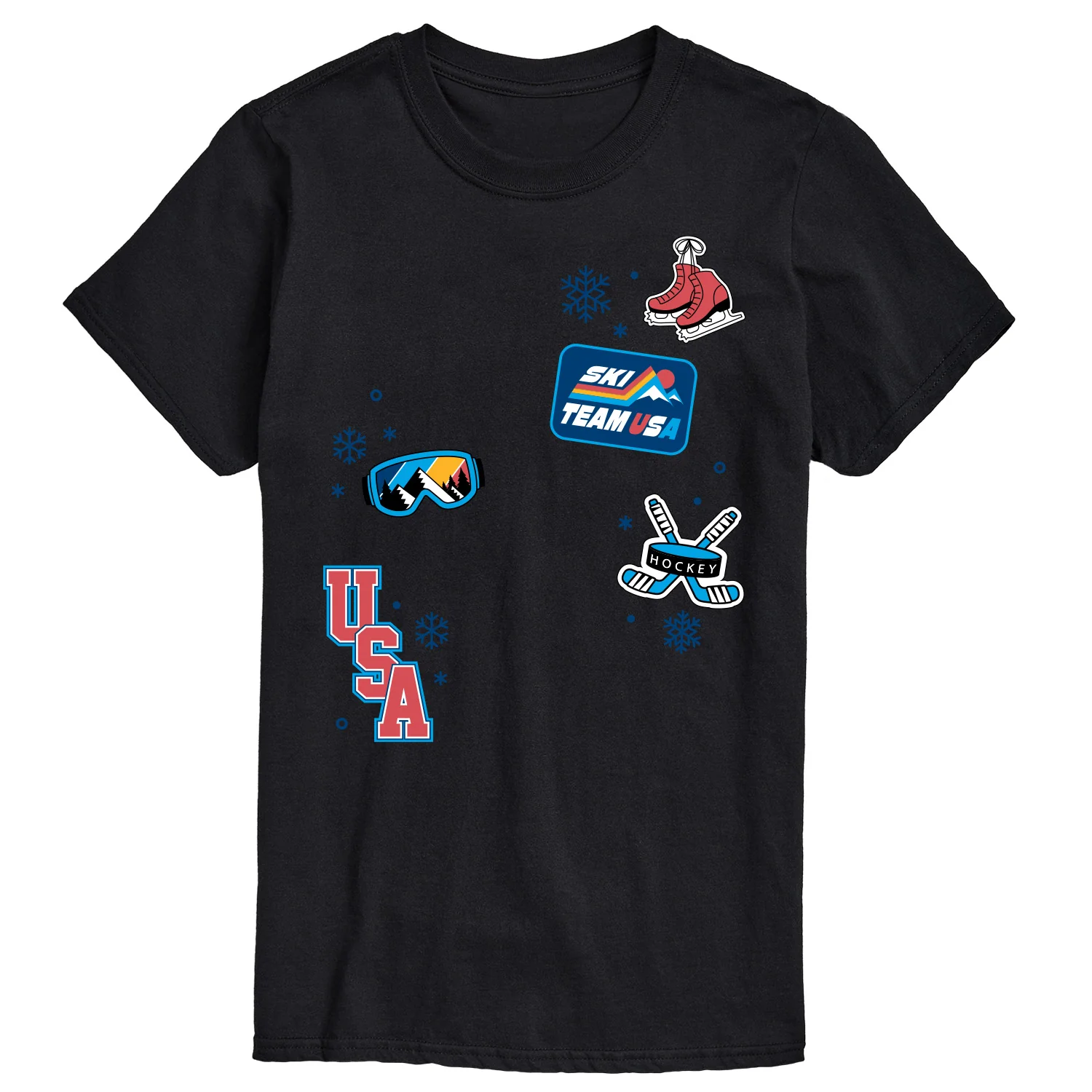 Instant Message - Winter Sports Icons - Men's Short Sleeve Graphic T-Shirt - Image 3