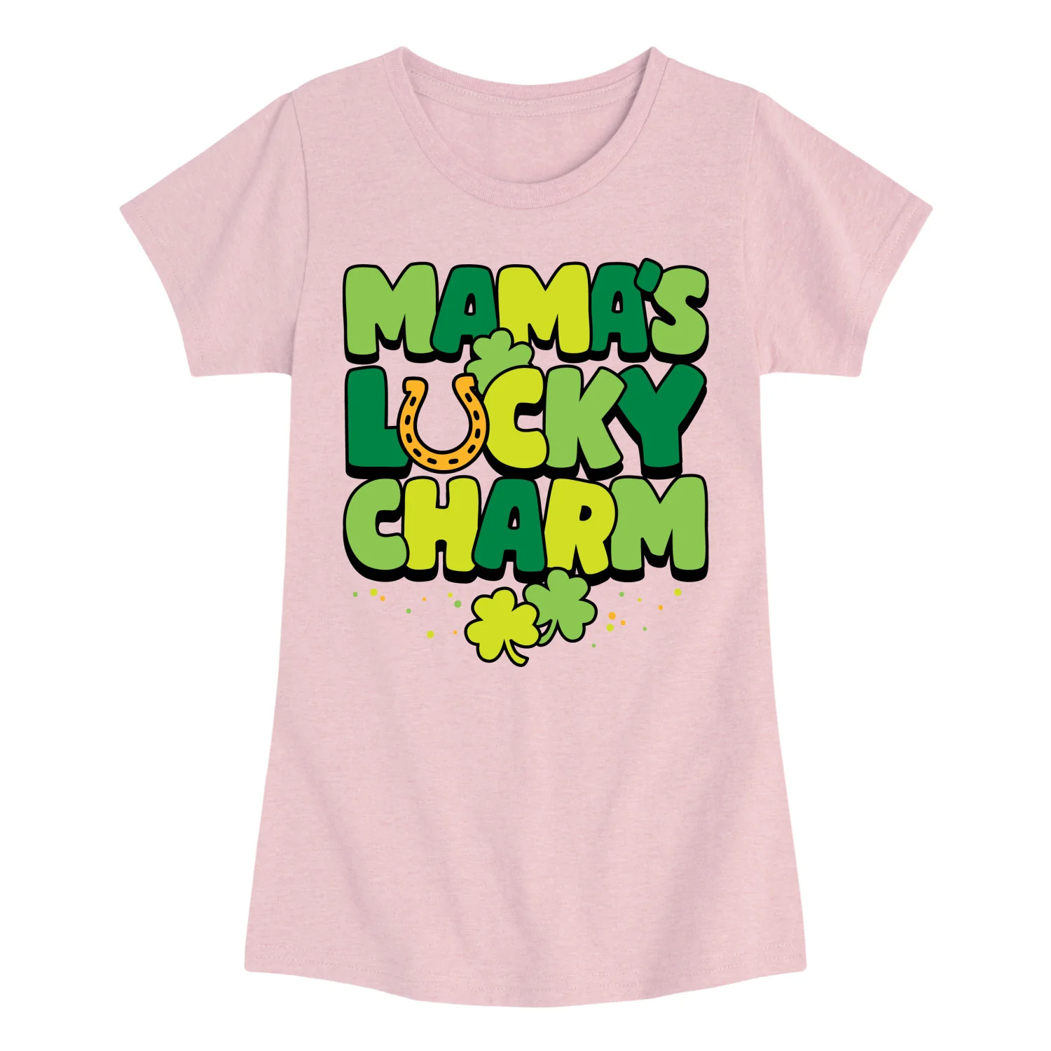 Instant Message - Mama's Lucky Charm - Youth Girls Fitted Short Sleeve T-Shirt - Image 5