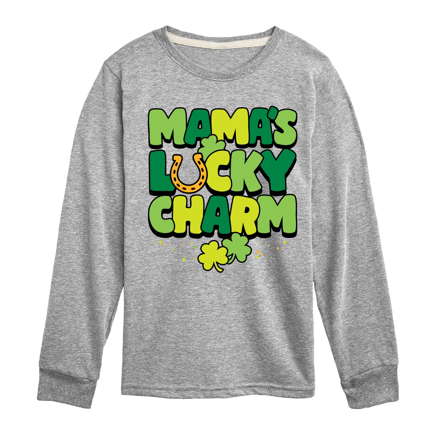 Instant Message - Mamas Lucky Charm - Youth Boys Long Sleeve Graphic T-Shirt - Image 2