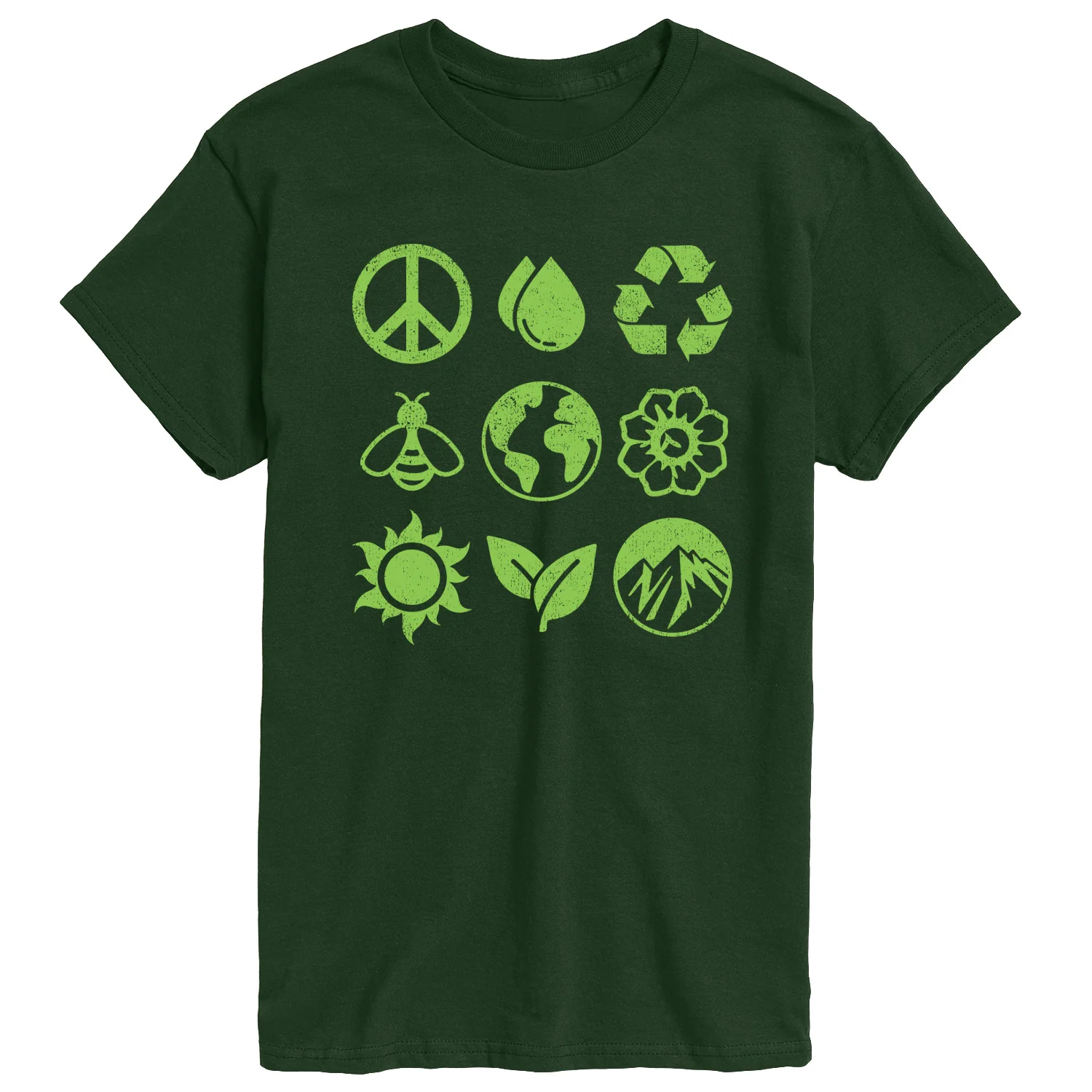 Instant Message - Earth Day Grid - Men's Short Sleeve Graphic T-Shirt - Image 2
