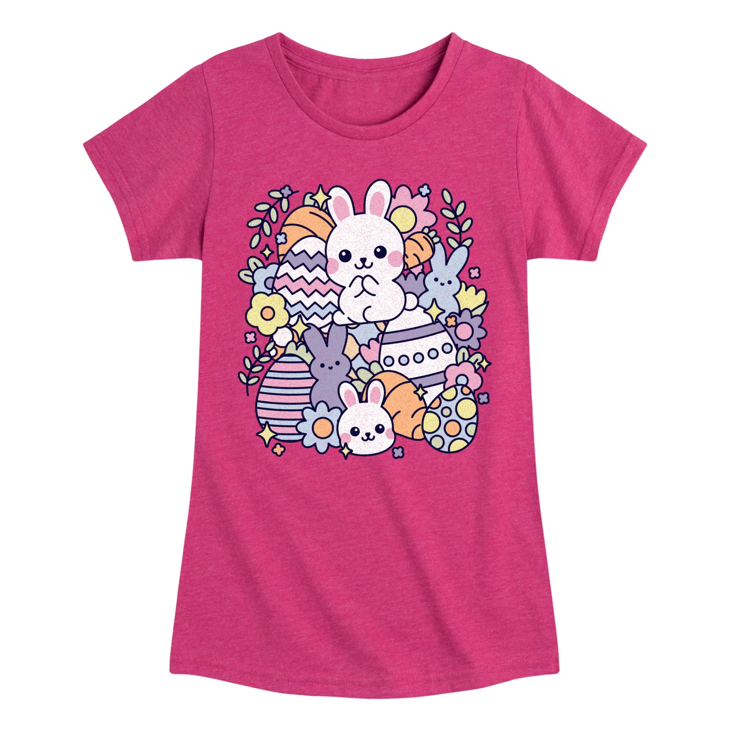 Instant Message - Easter Sticker Collage - Youth Girls Fitted Short Sleeve T-Shirt - Image 4