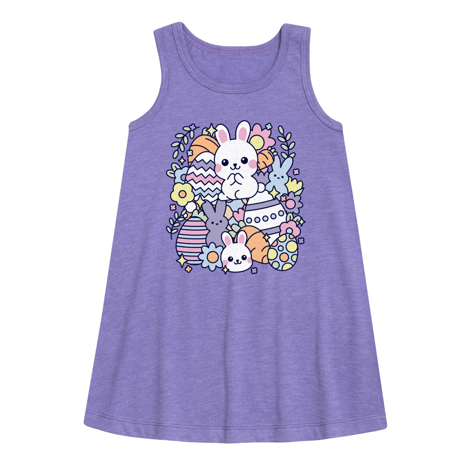 Instant Message - Easter Sticker Collage - Youth Girls Short Sleeve Aline Dress