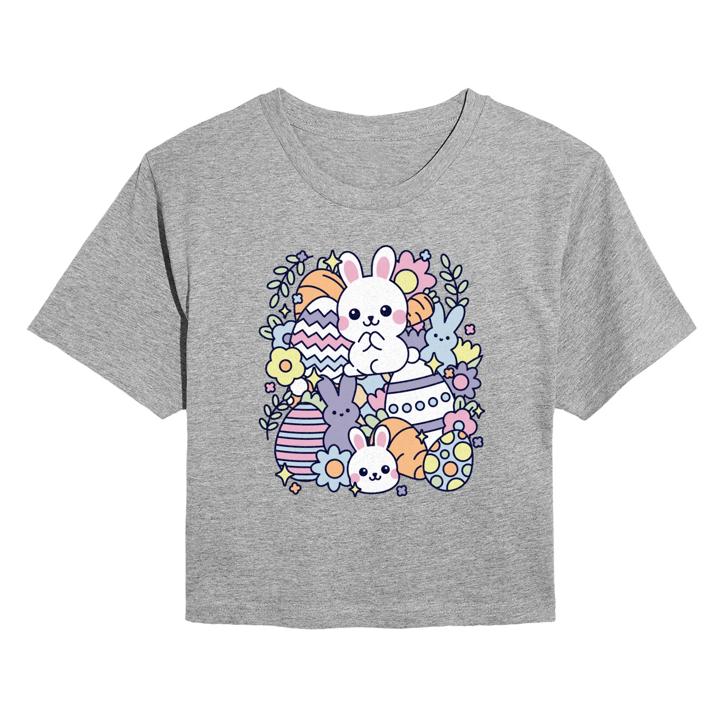 Instant Message - Easter Sticker Collage - Juniors Cropped Graphic T-Shirt - Image 2