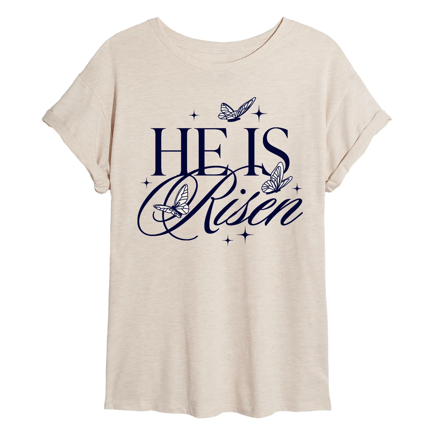 Instant Message - He Is Risen - Juniors Oversized Graphic T-Shirt - Image 2