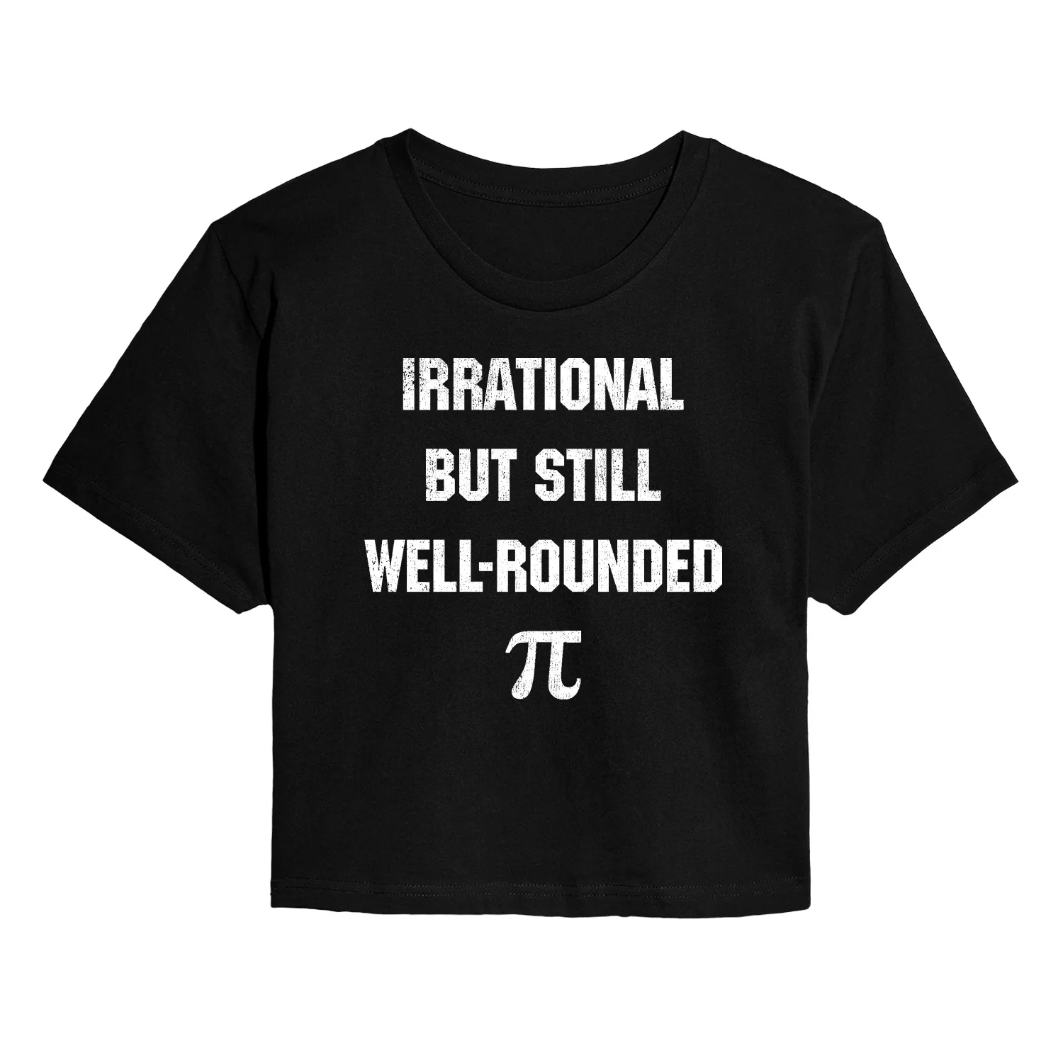 Instant Message - Irrational Well Rounded - Juniors Cropped Graphic T-Shirt