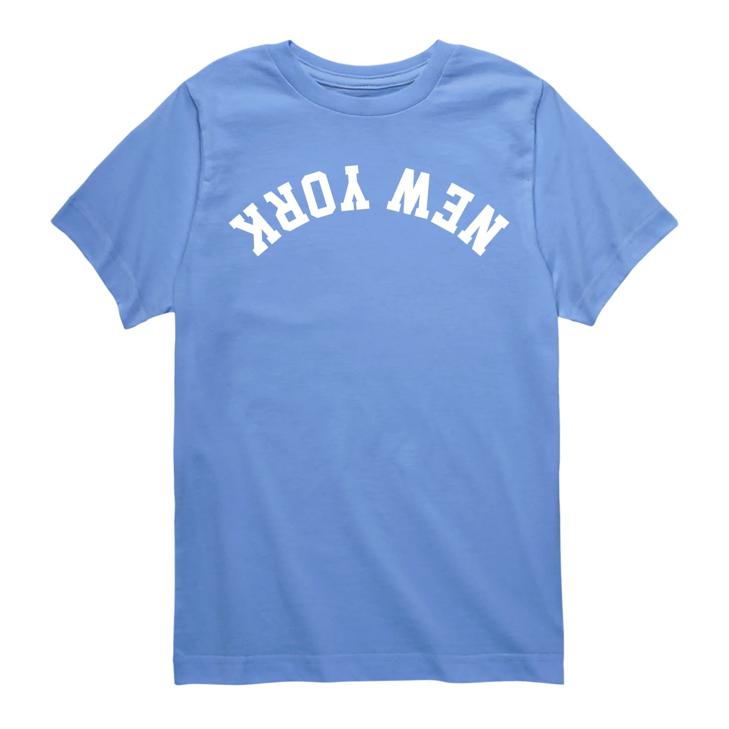 Instant Message - New York White Upside Down - Youth Boys Short Sleeve Graphic T-Shirt - Image 4