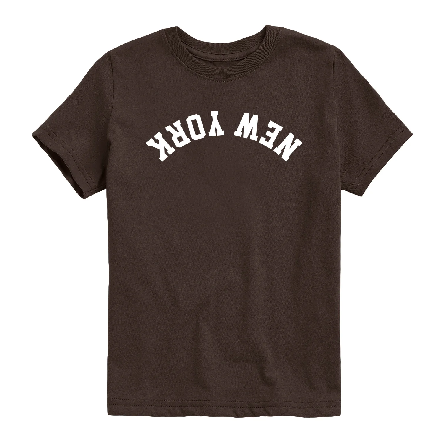 Instant Message - New York White Upside Down - Youth Boys Short Sleeve Graphic T-Shirt - Image 5