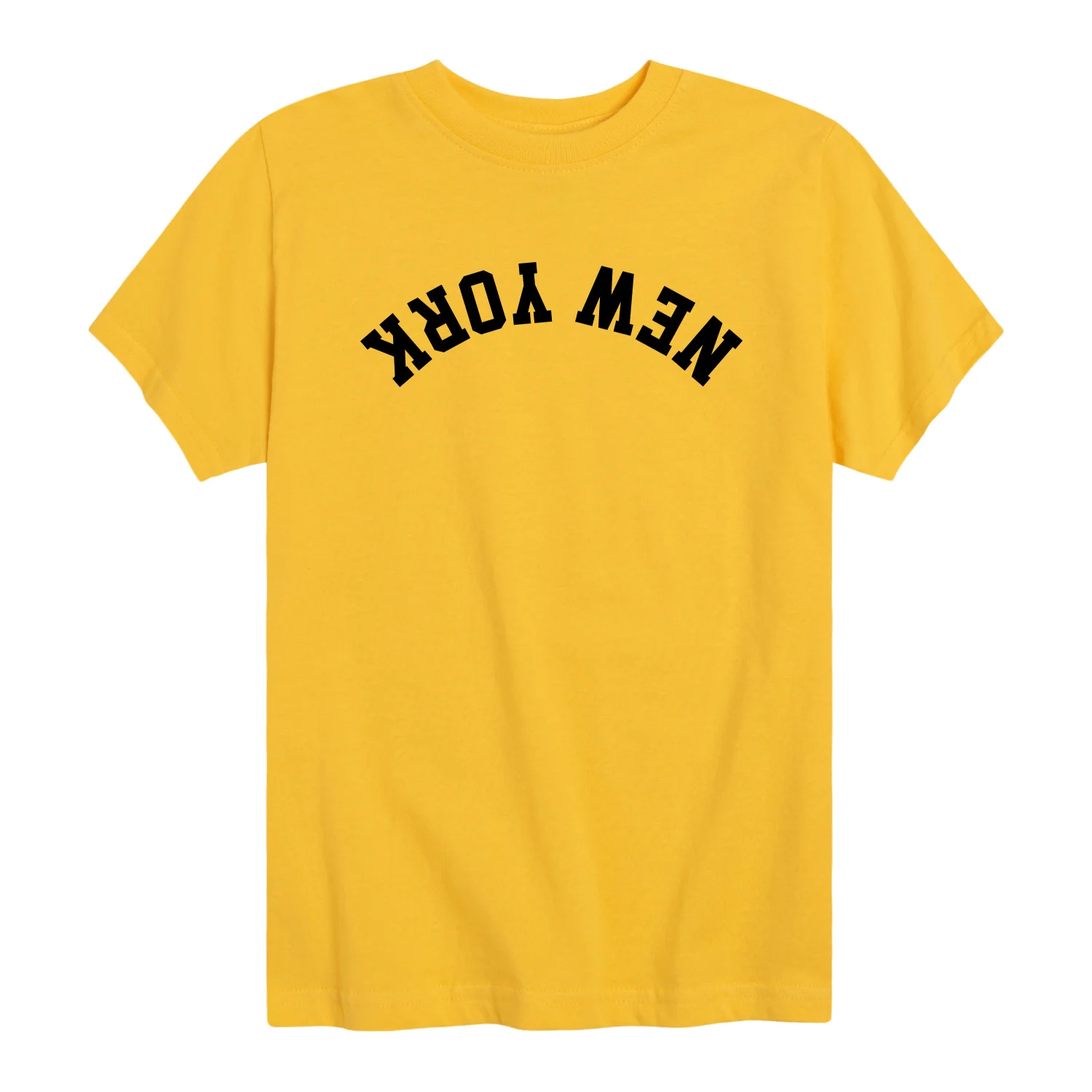 Instant Message - New York Black Upside Down - Youth Boys Short Sleeve Graphic T-Shirt