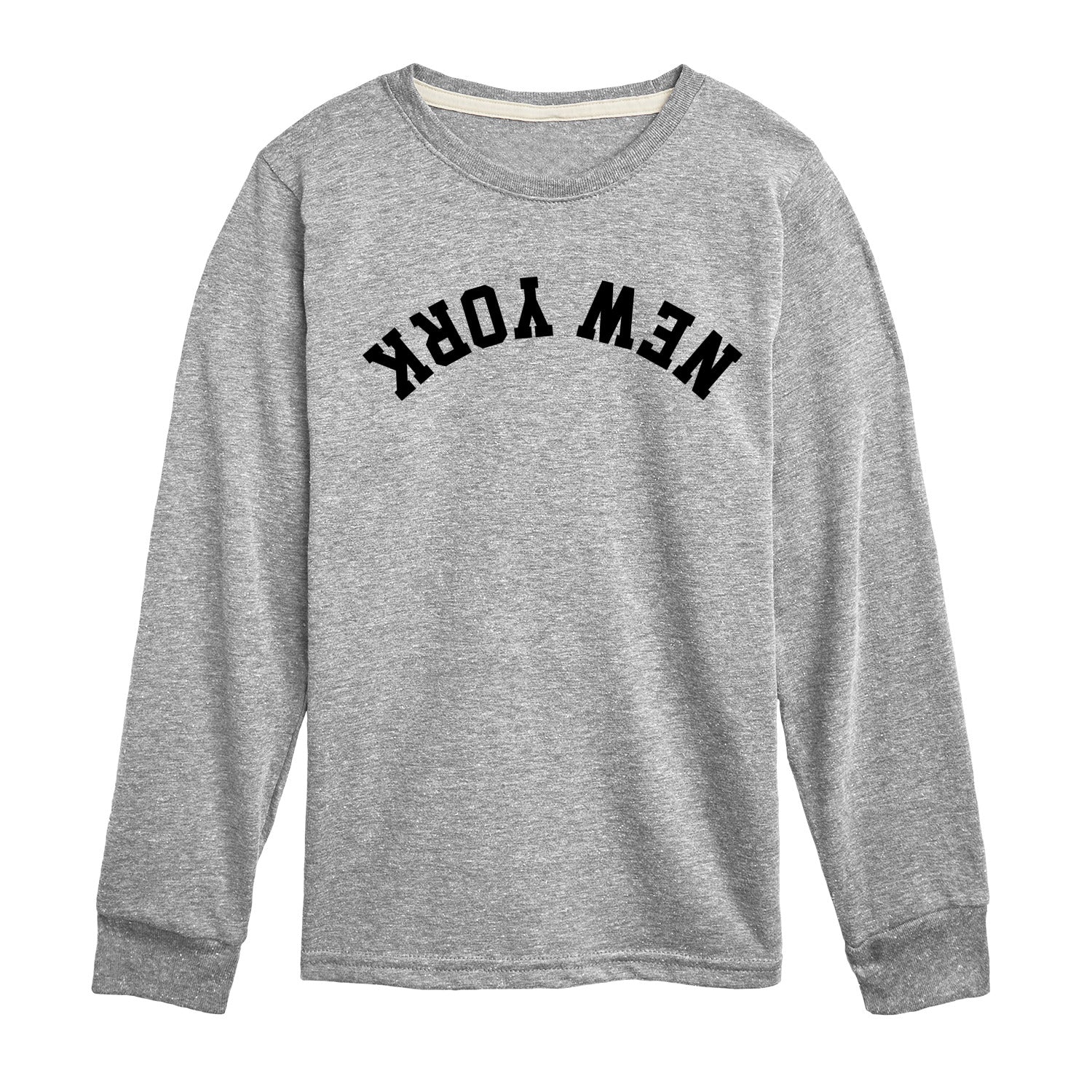Instant Message - New York Black Upside Down - Youth Boys Long Sleeve Graphic T-Shirt - Image 2