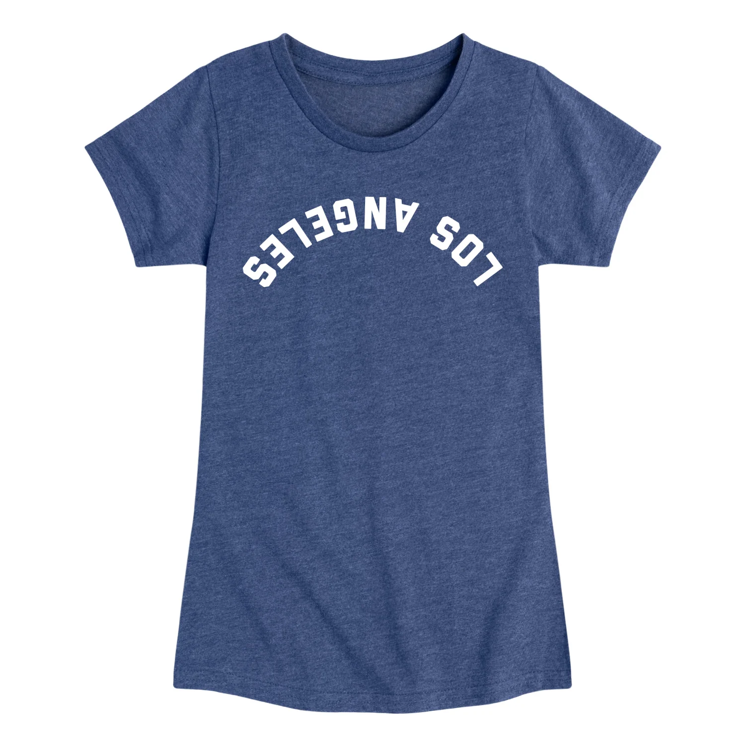 Instant Message - Los Angeles White Upside Down - Youth Girls Fitted Short Sleeve T-Shirt - Image 5