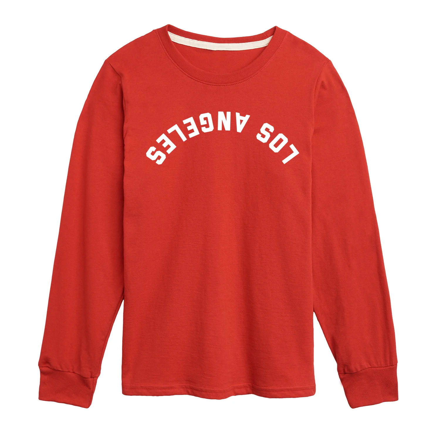Instant Message - Los Angeles White Upside Down - Youth Boys Long Sleeve Graphic T-Shirt - Image 3