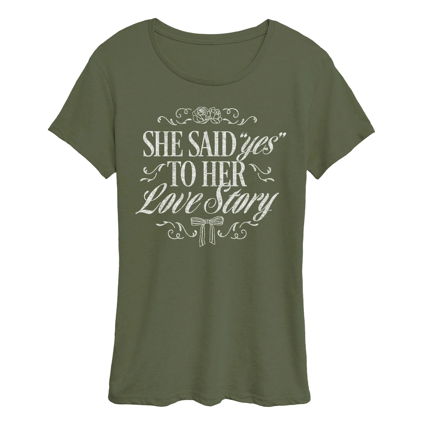 Instant Message - Yes To Her Love Story - Women's Short Sleeve Graphic T-Shirt - Image 3