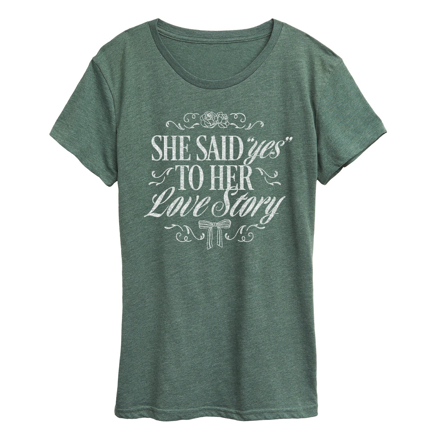 Instant Message - Yes To Her Love Story - Women's Short Sleeve Graphic T-Shirt - Image 7