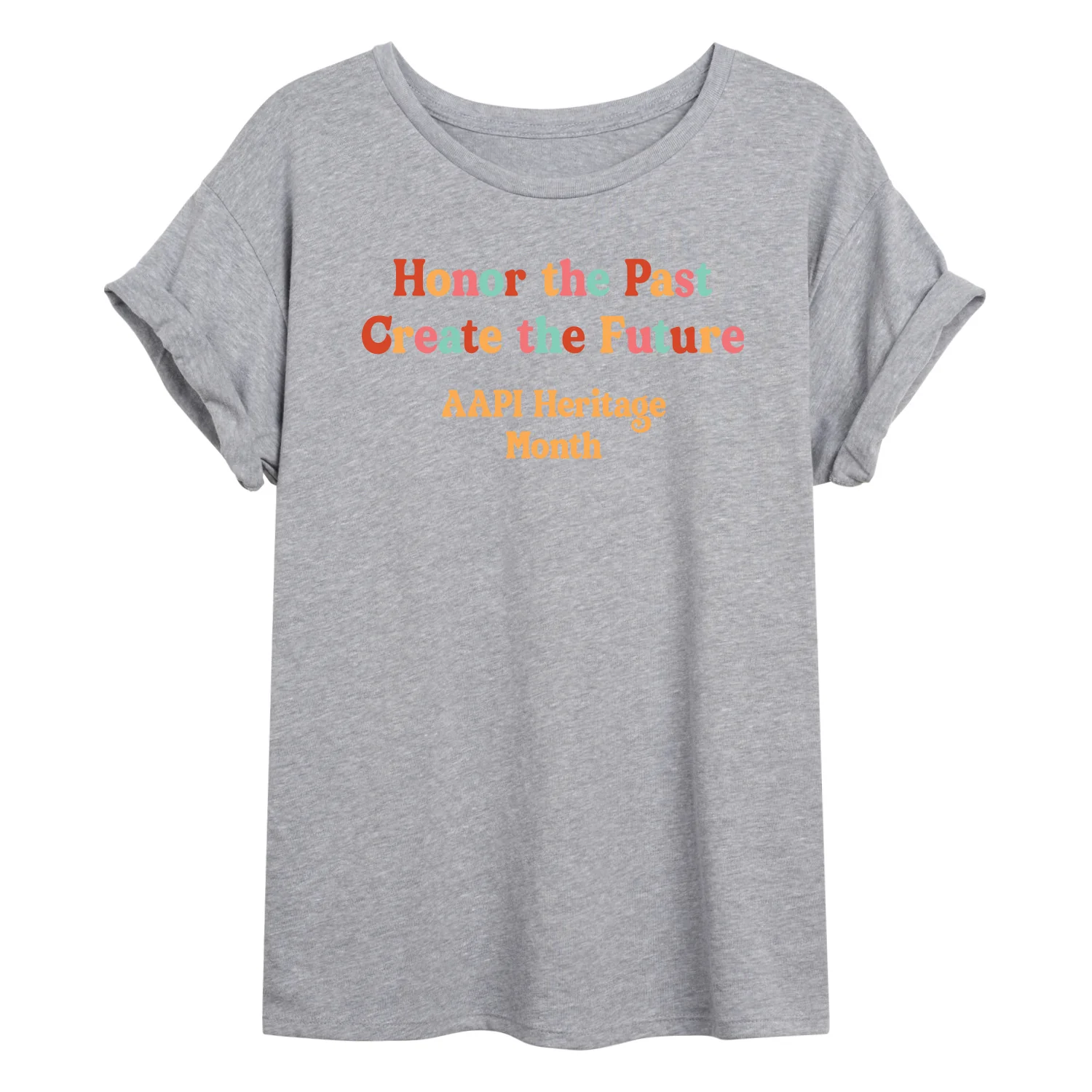 Instant Message - Honor Past Create Future - Juniors Oversized Graphic T-Shirt