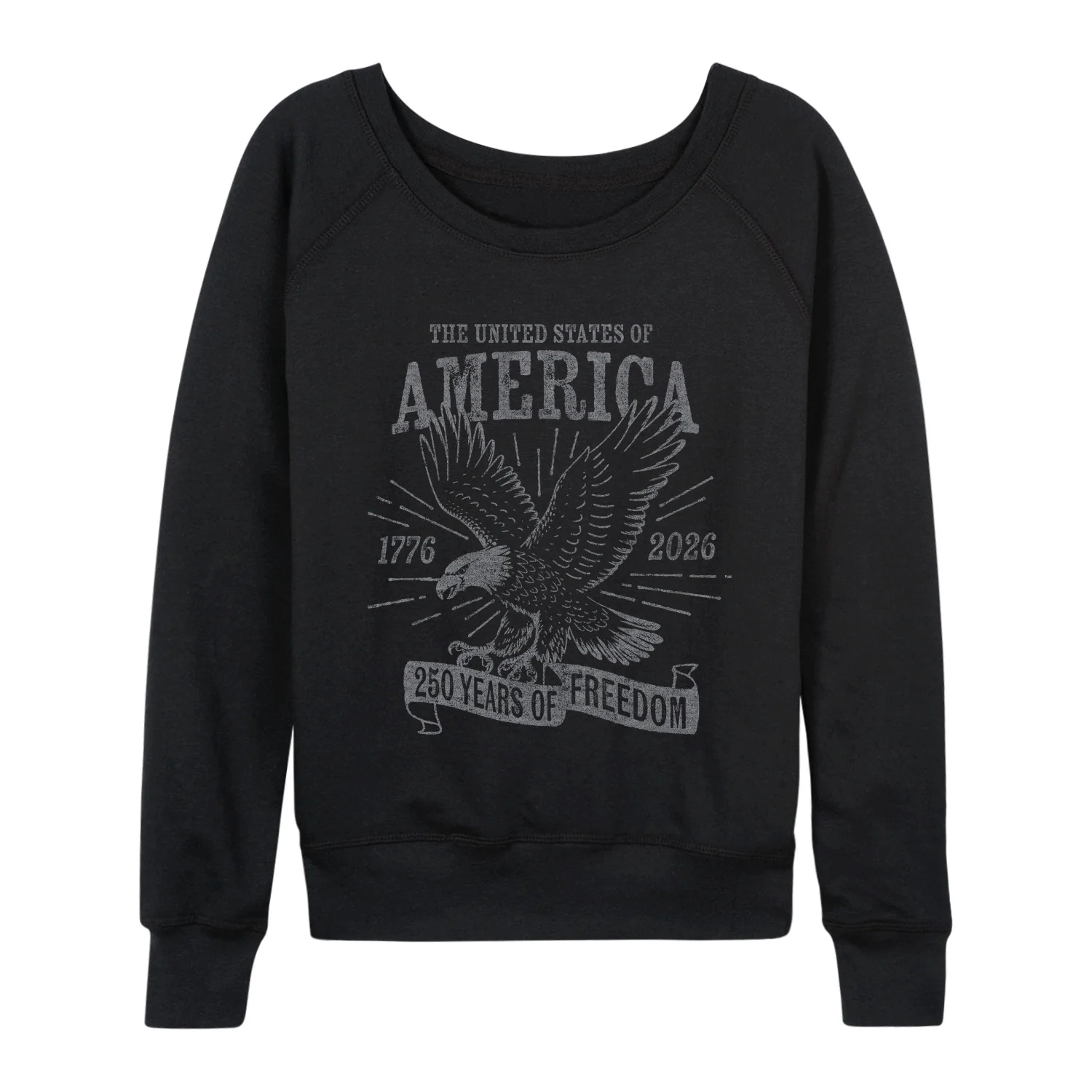 Instant Message - America Eagle - Women's French Terry Long Sleeve Pullover - Image 2