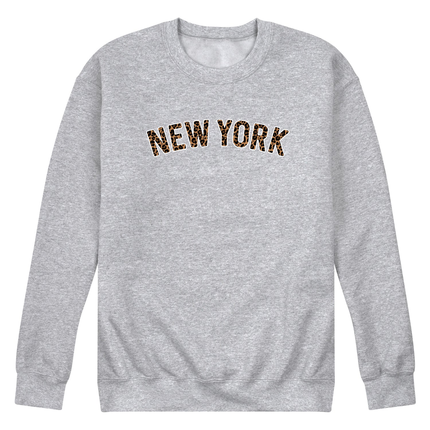 Instant Message - Leopard Print New York - Men's Crew Fleece Sweatshirt - Image 4