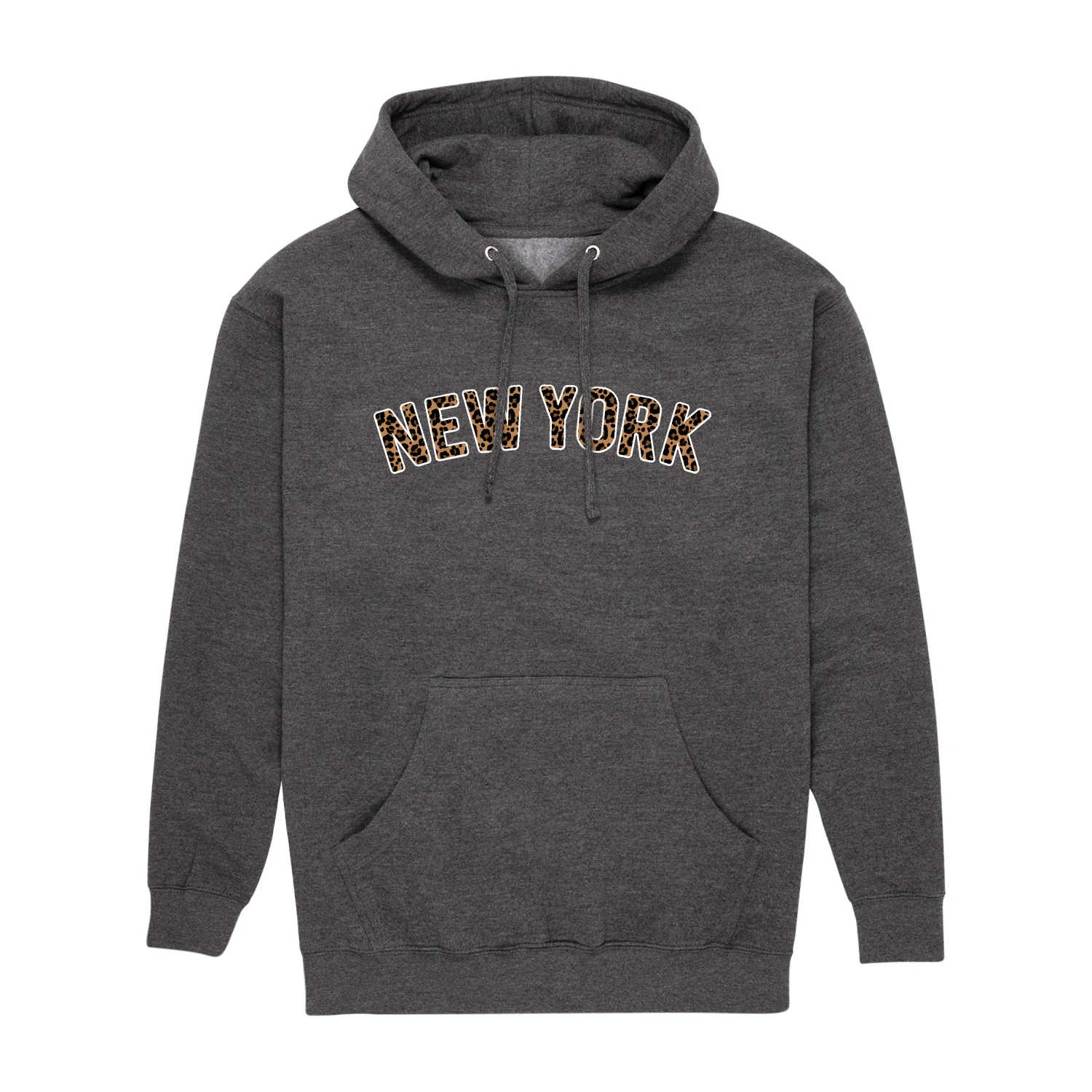 Instant Message - Leopard Print New York - Men's Fleece Hoodie Sweatshirt
