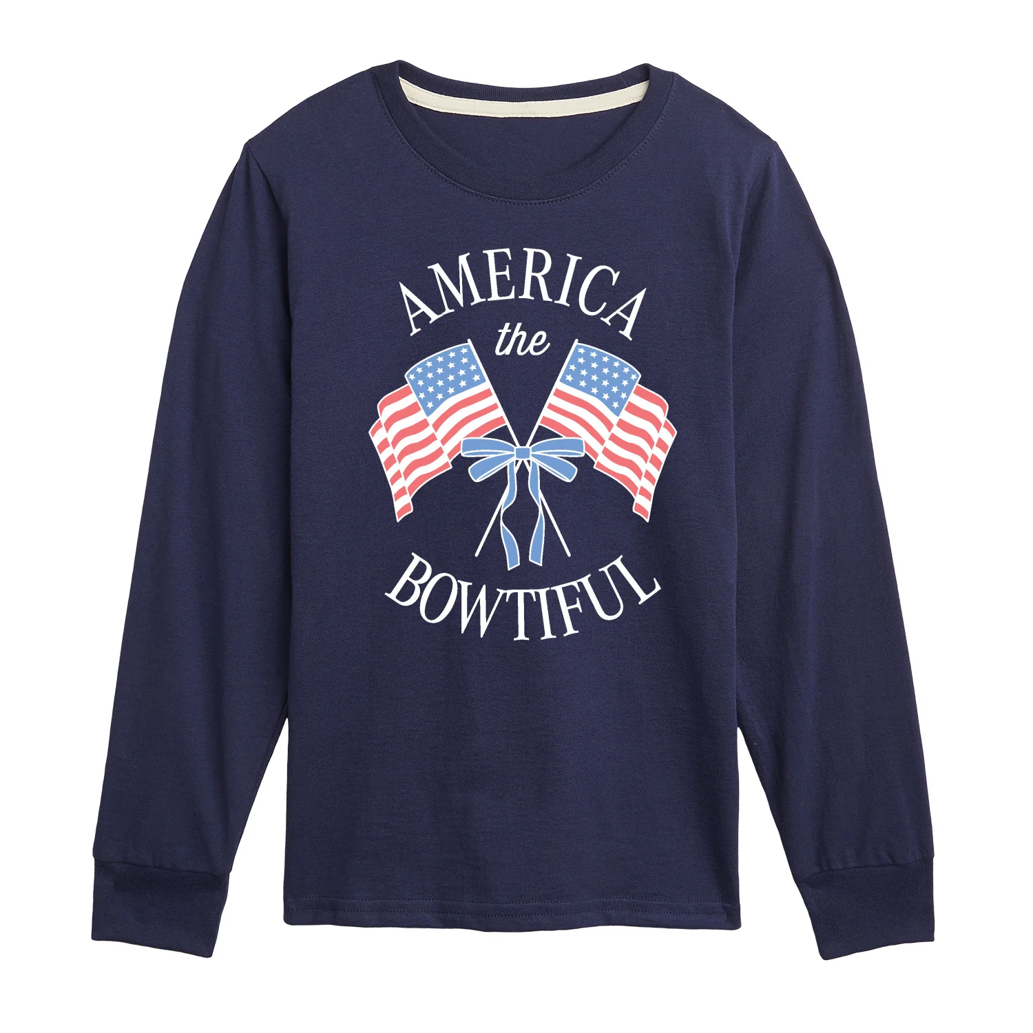 Instant Message - America the Bowtiful - Youth Boys Long Sleeve Graphic T-Shirt