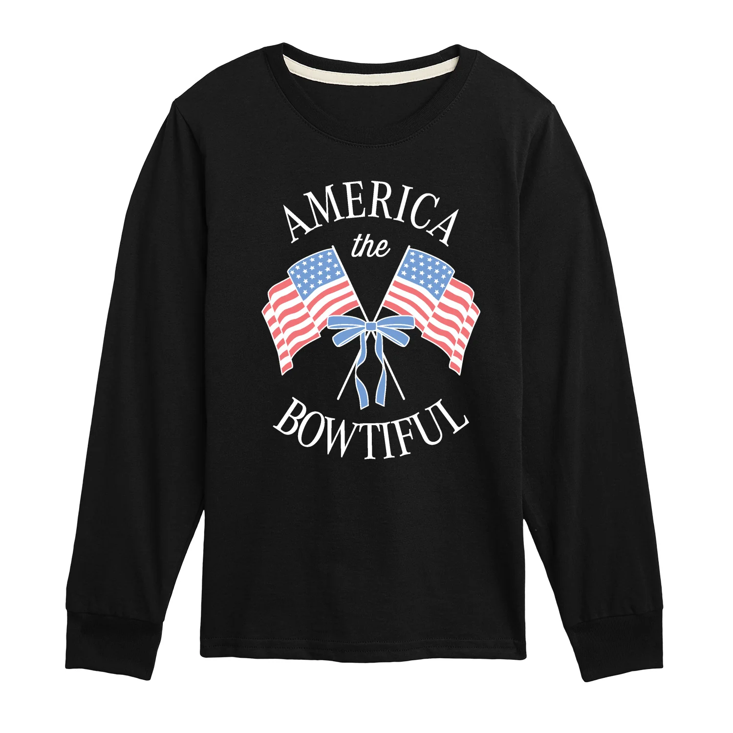 Instant Message - America the Bowtiful - Youth Boys Long Sleeve Graphic T-Shirt - Image 2