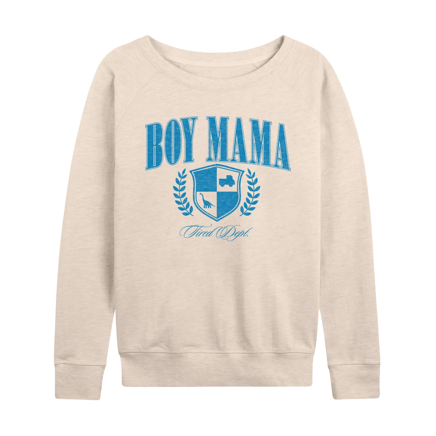 Instant Message - Boy Mama Collegiate - Women's French Terry Long Sleeve Pullover
