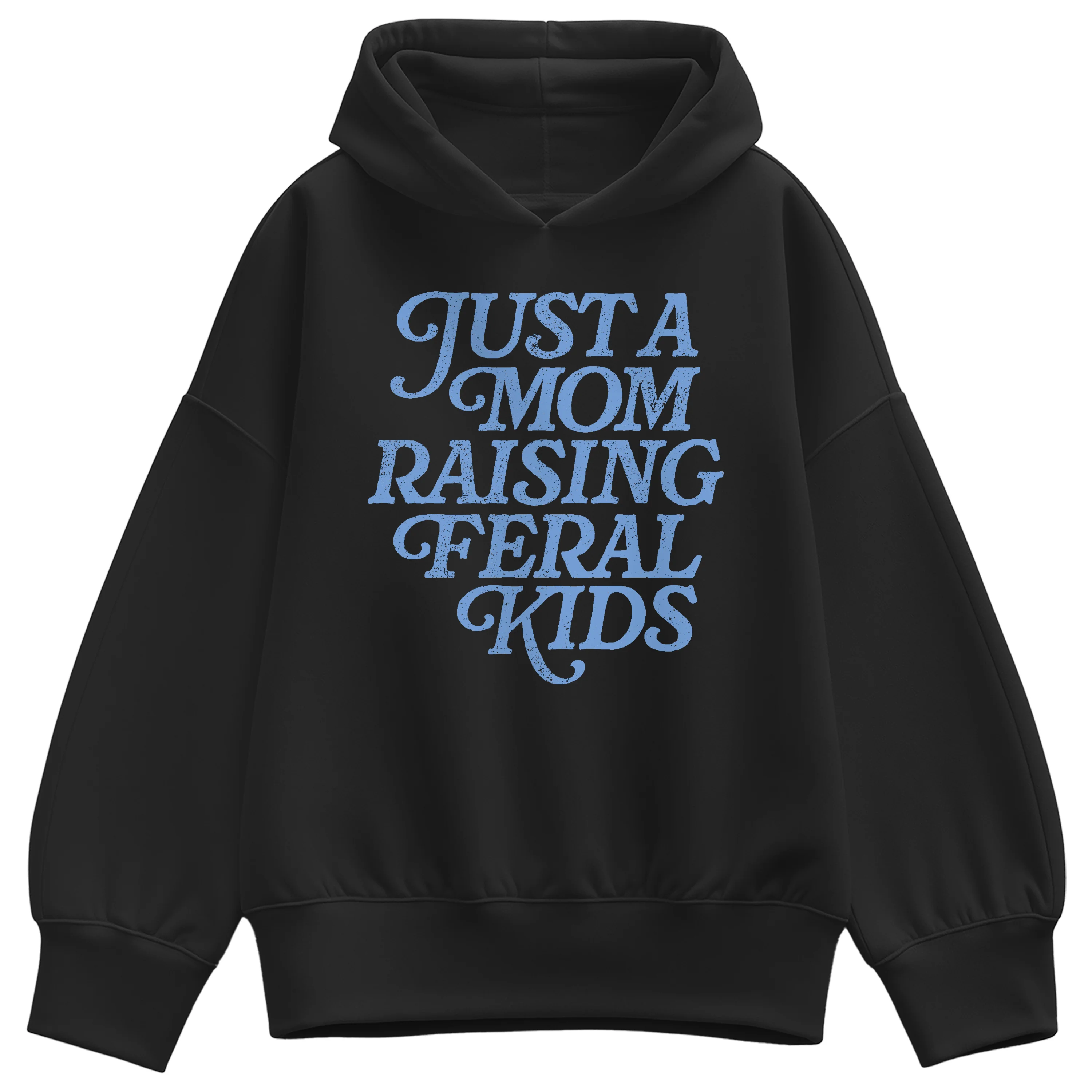 Instant Message - Mom Raising Feral Kids - Women's Oversized Fleece Hoodie Sweatshirt