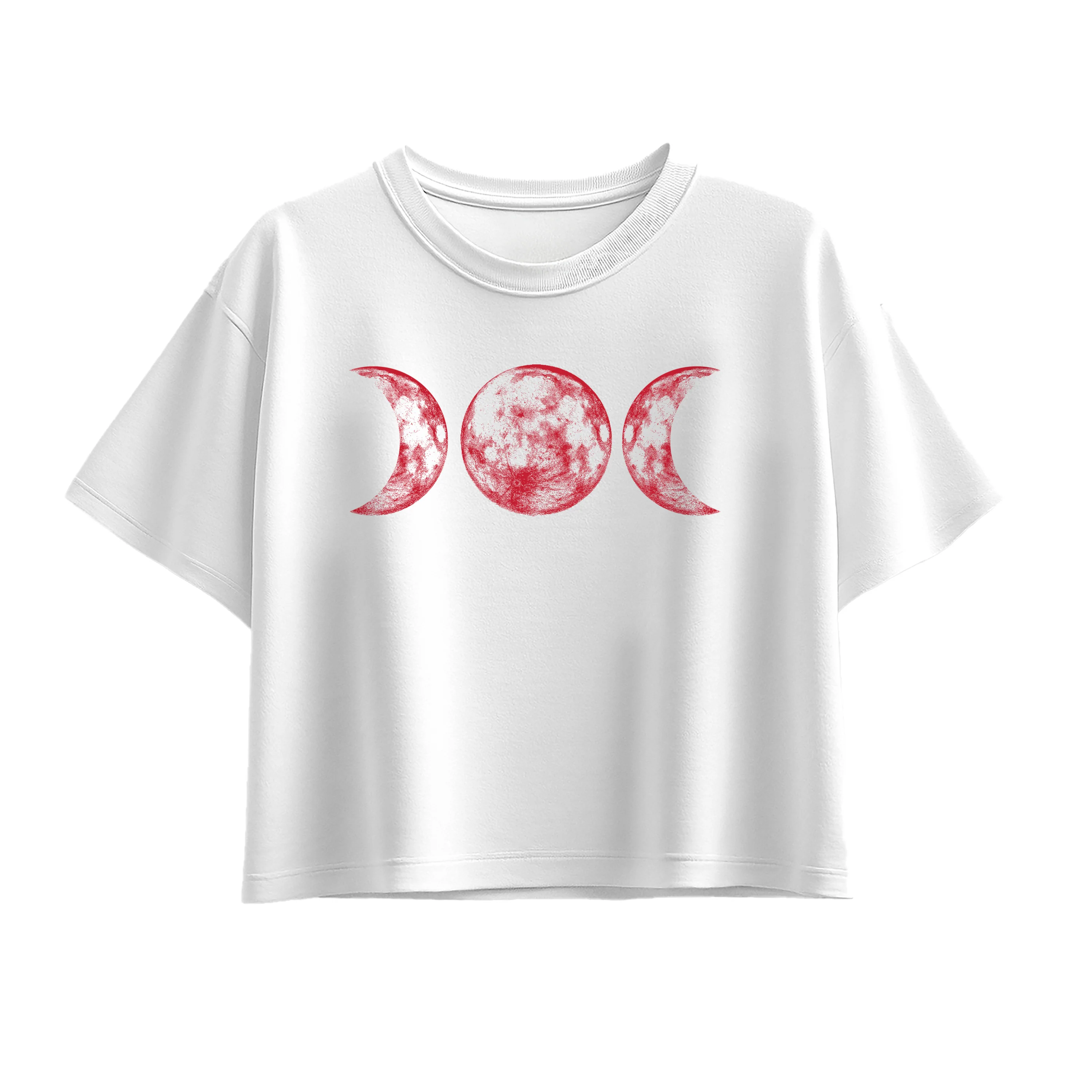 Instant Message - Scarlet Red Moon - Youth Girl Short Sleeve Boxy Tee - Image 3