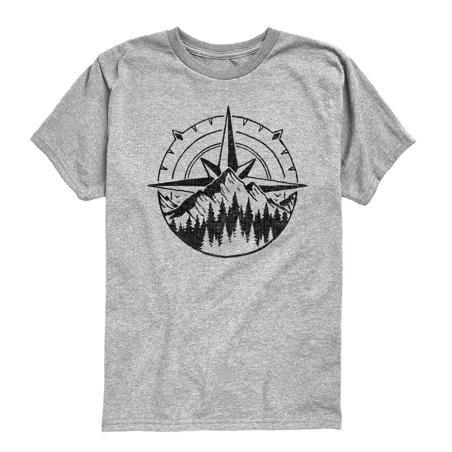 Instant Message - Compass Nature Scene - Youth Short Sleeve Graphic T-Shirt - Image 2