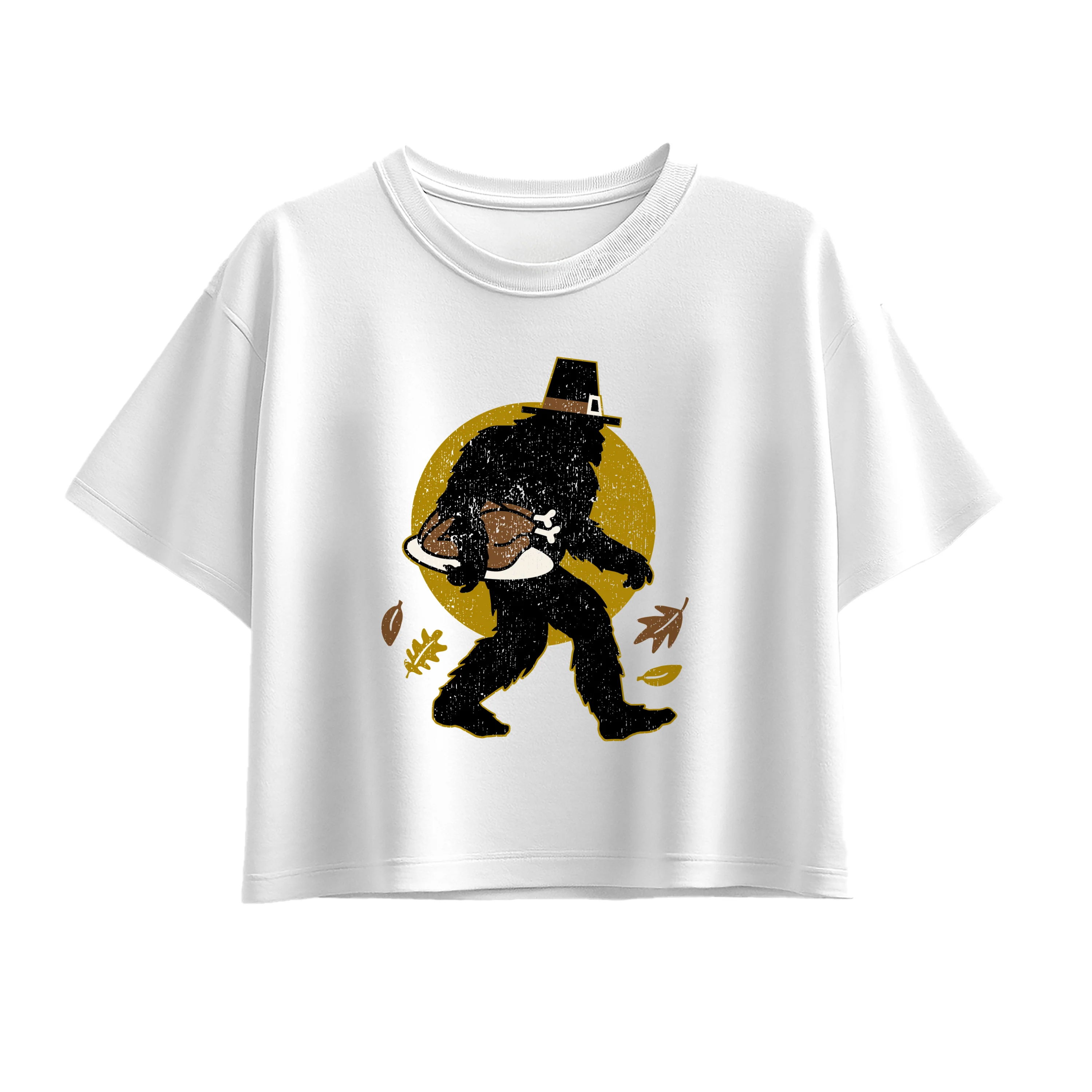 Instant Message - Sasquatch Turkey - Youth Girl Short Sleeve Boxy Tee - Image 3