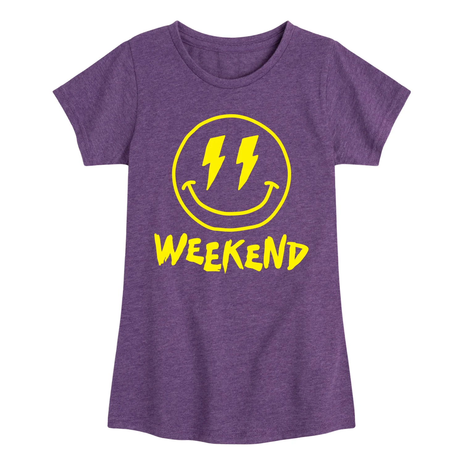 Instant Message - Weekend Smile Face - Youth Girls Short Sleeve T-shirt - Image 3
