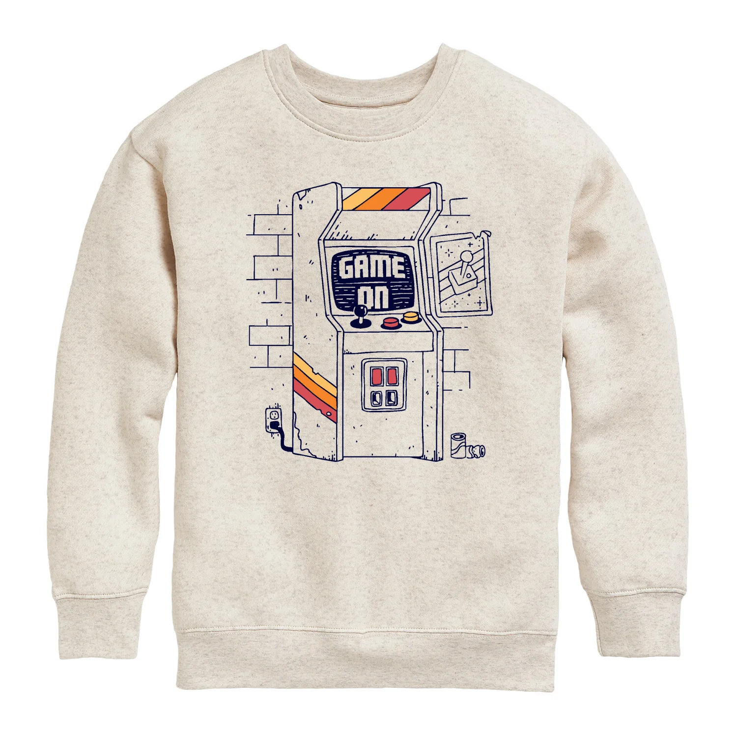 Instant Message - Arcade Scene - Youth Crew Fleece Sweatshirt - Image 3