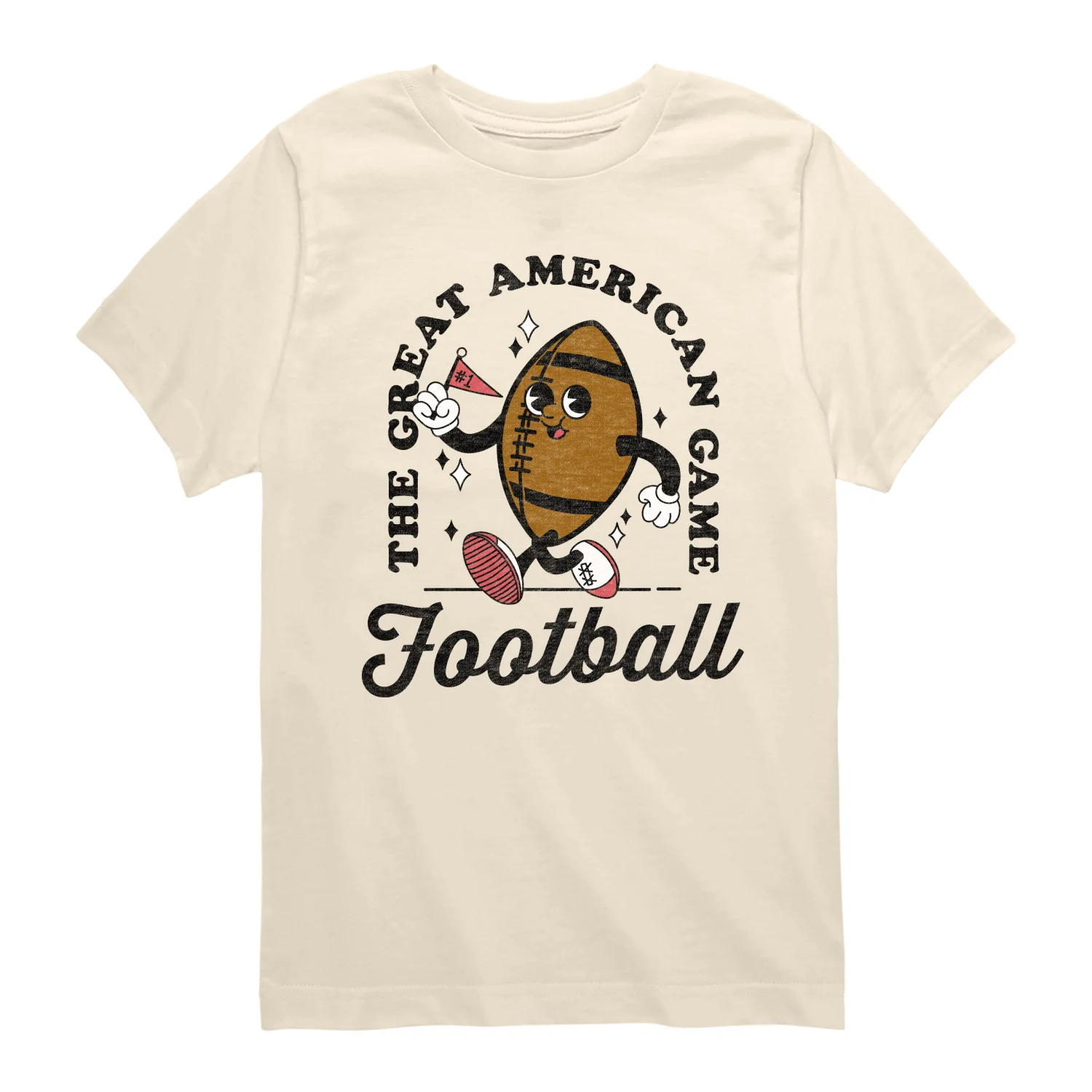 Instant Message - Vintage Football Mascot - Youth Short Sleeve Graphic T-shirt - Image 2