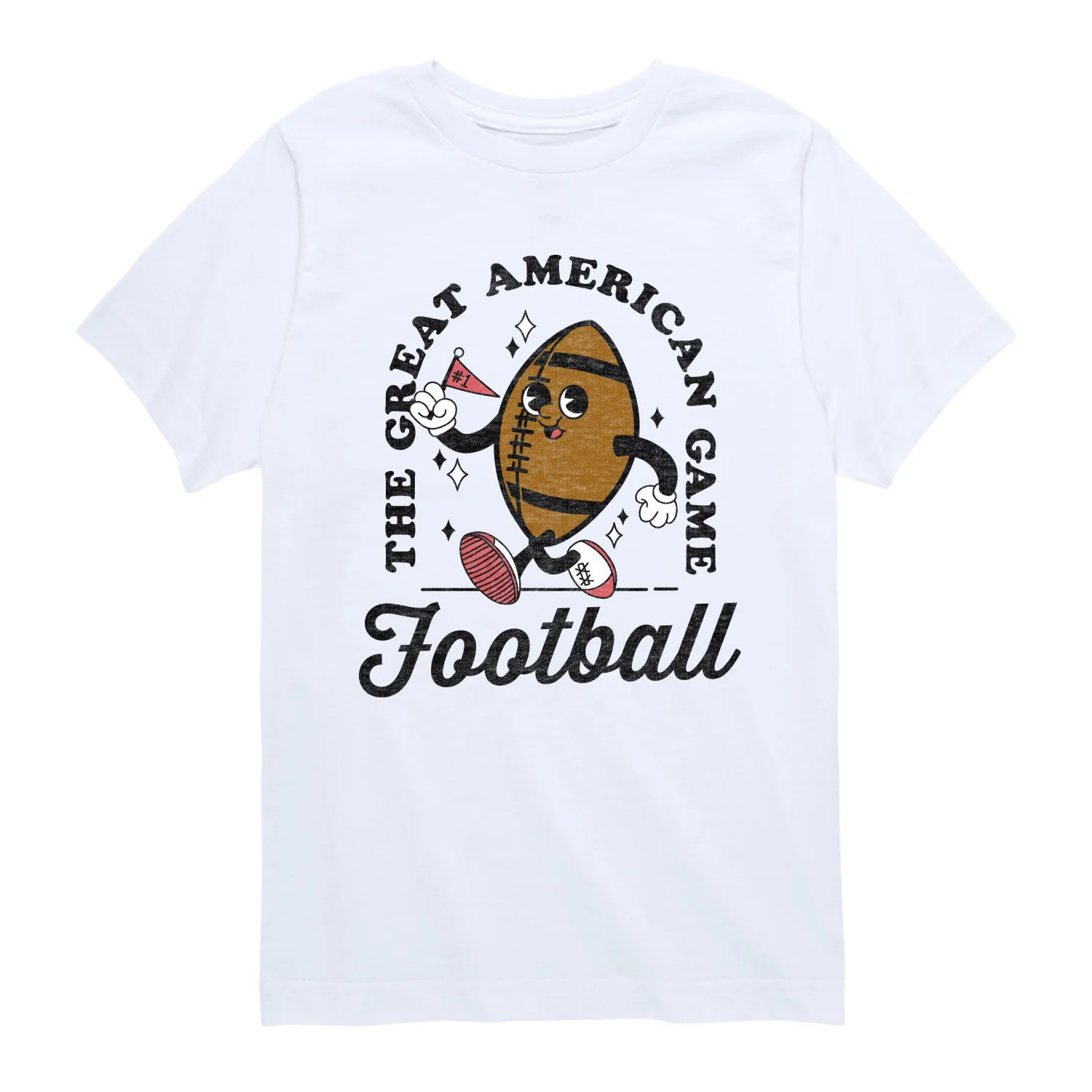 Instant Message - Vintage Football Mascot - Youth Short Sleeve Graphic T-shirt - Image 3