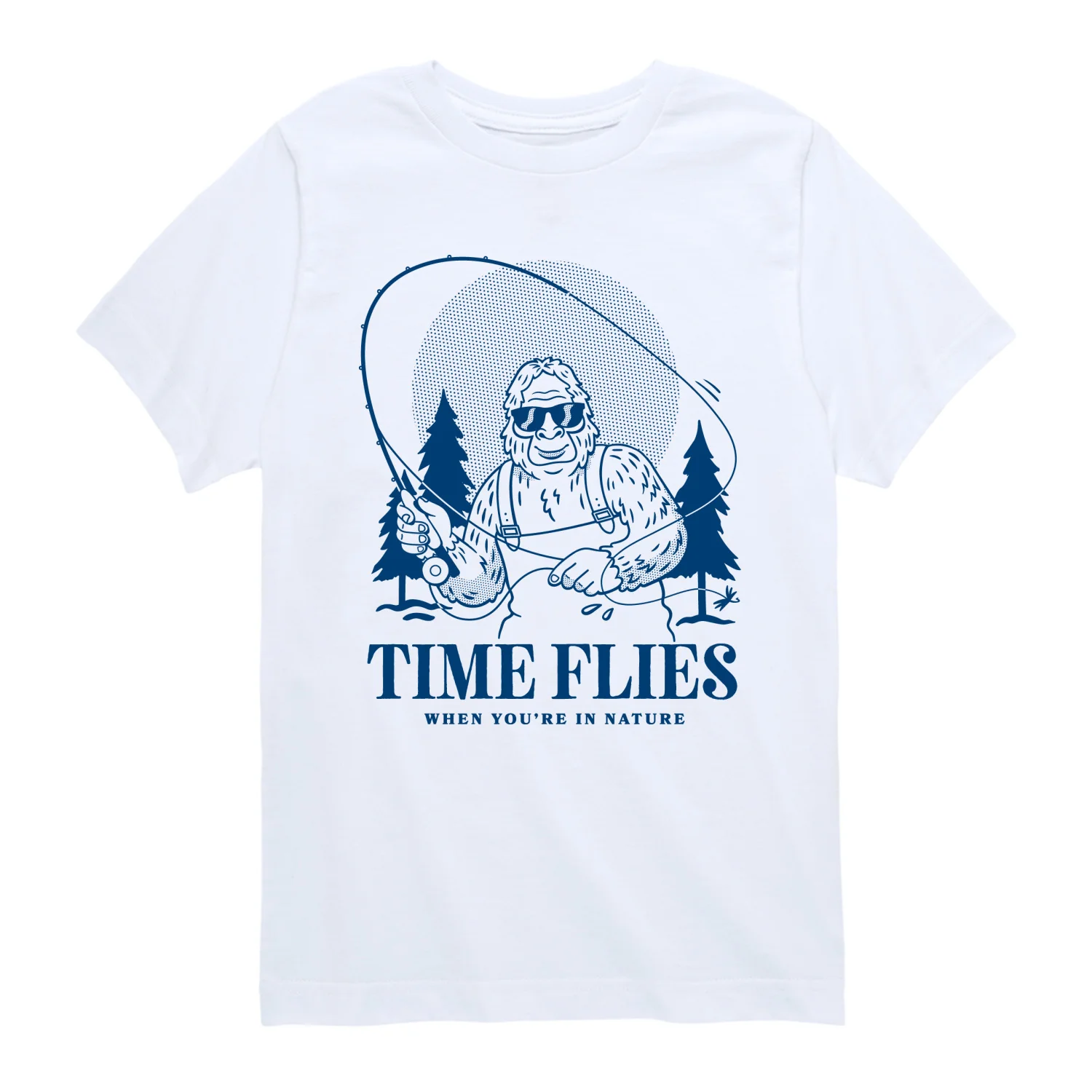 Instant Message - Time Flies Sasquatch - Youth Short Sleeve Graphic T-Shirt