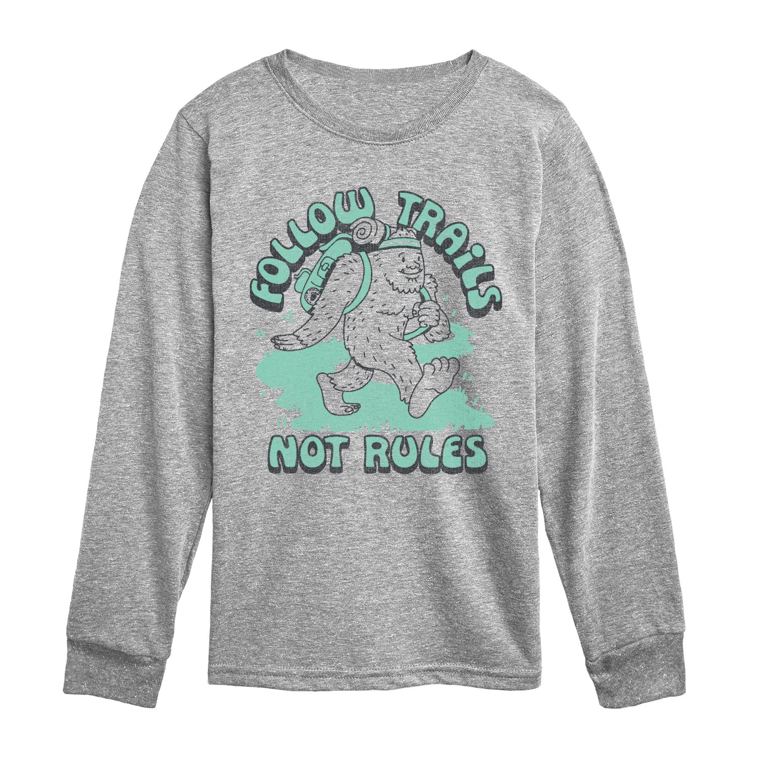 Instant Message - Follow Trails Not Rules - Youth Long Sleeve Graphic T-Shirt