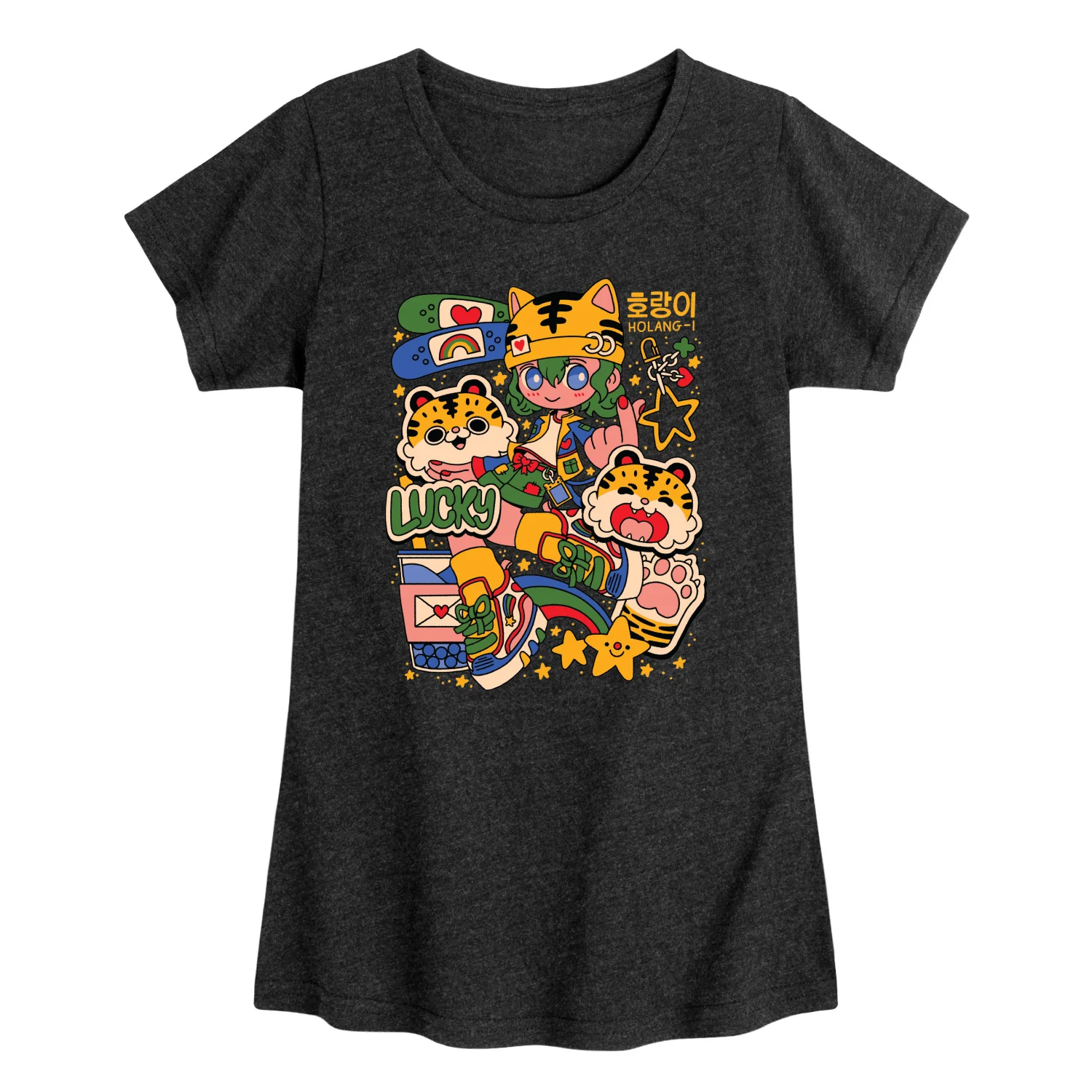 Instant Message - Kpop Streetwear Girl - Youth Girls Short Sleeve T-shirt - Image 3