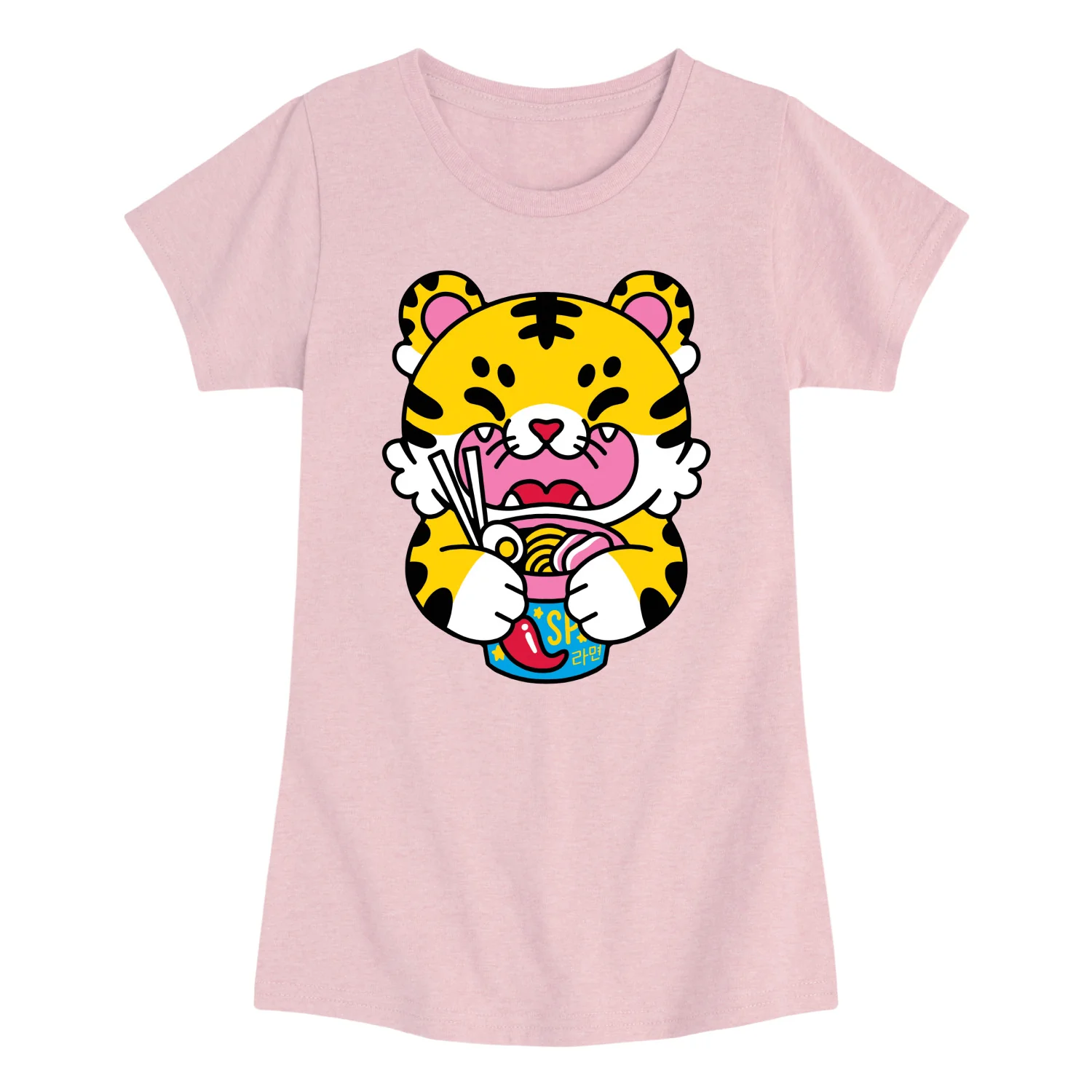 Instant Message - Tiger Ramen - Youth Girls Short Sleeve T-shirt - Image 6