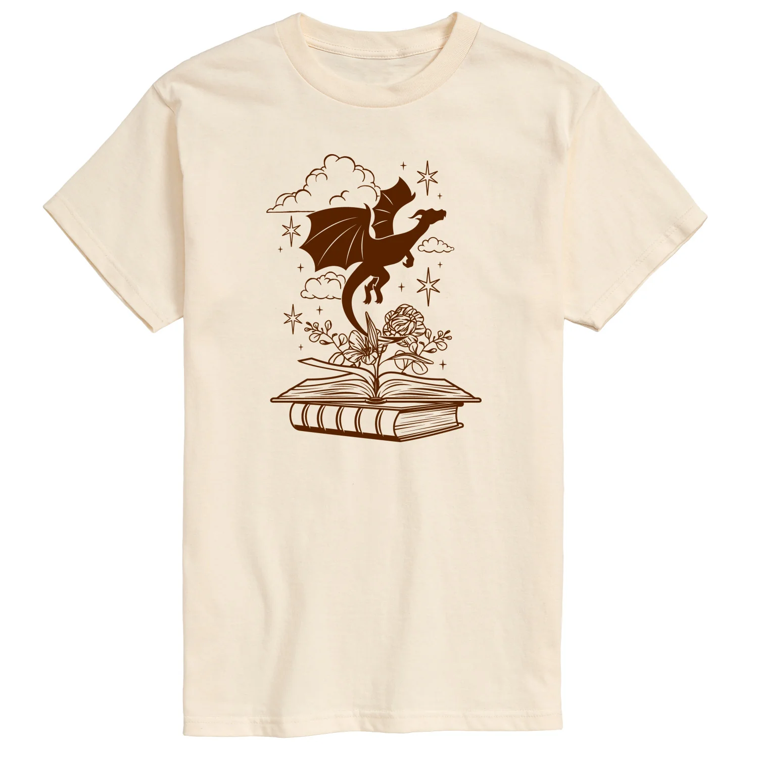 Instant Message - Dragon Flying Out Of Book - Men's Short Sleeve Graphic T-Shirt - Image 3
