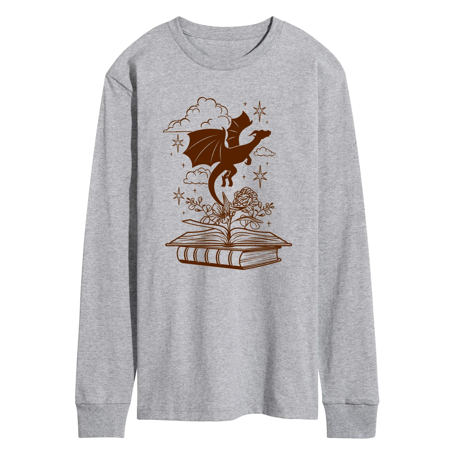 Instant Message - Dragon Flying Out Of Book - Men's Long Sleeve Graphic T-Shirt