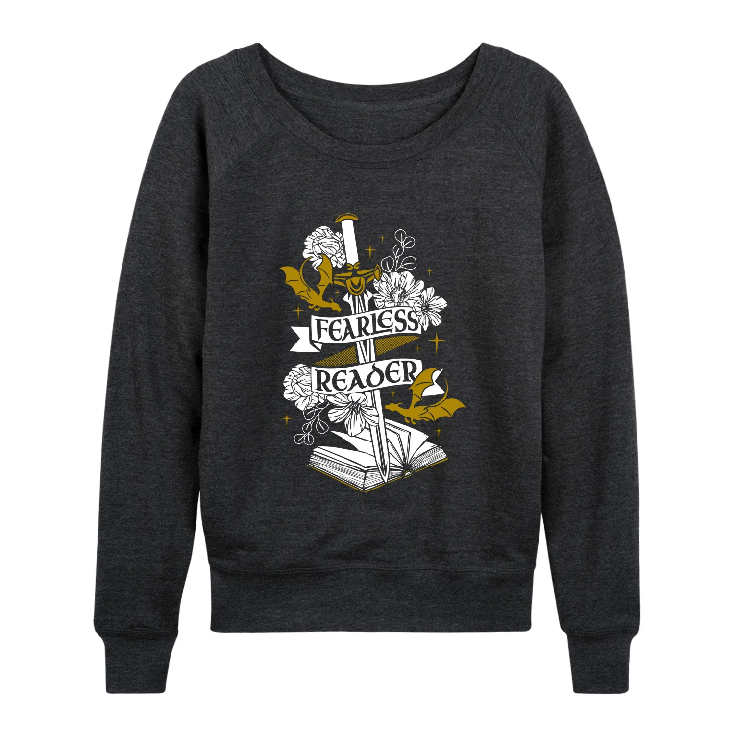 Instant Message - Fearless Reader - Women's French Terry Long Sleeve Pullover - Image 3